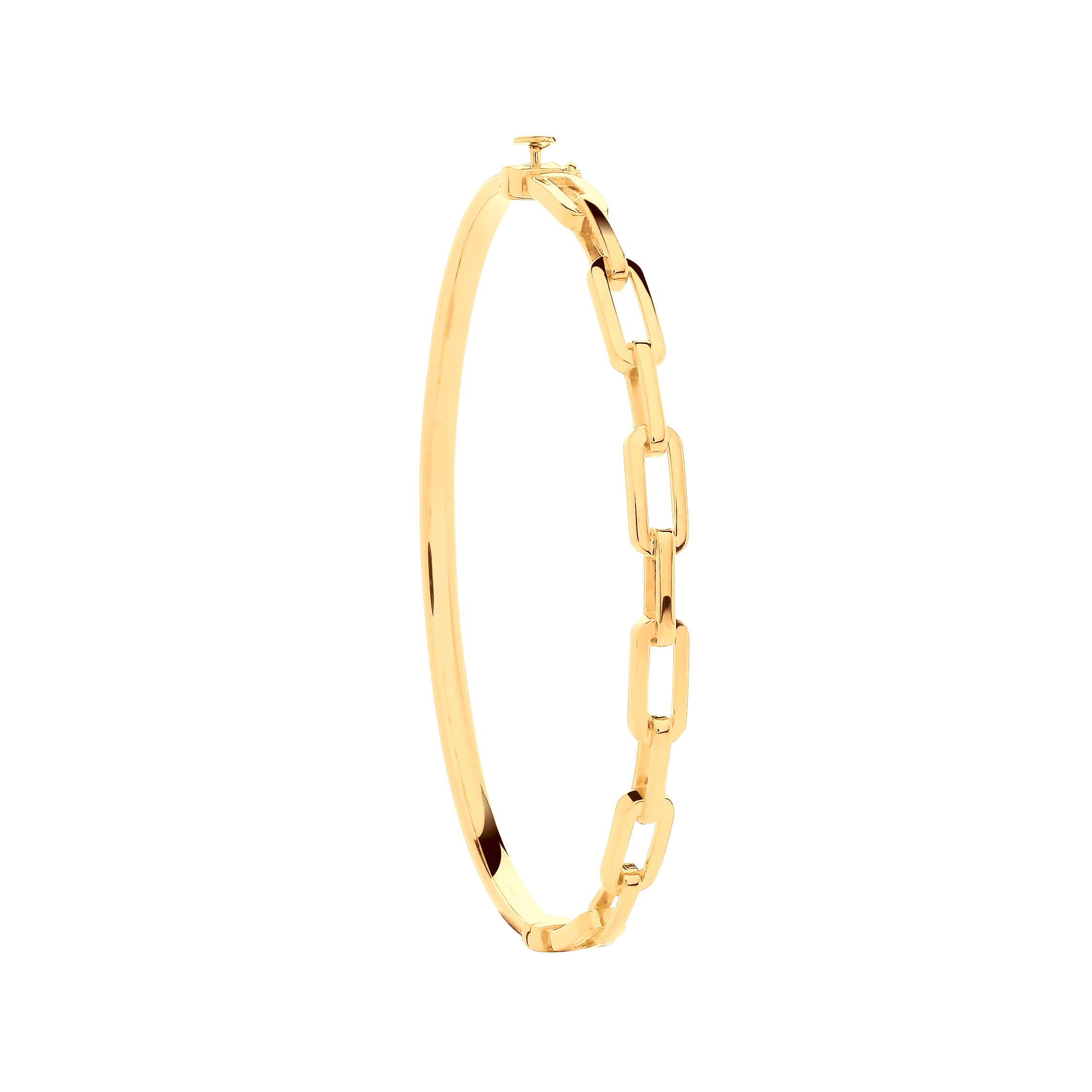 9ct Yellow Gold Paper Link Ladies Bangle
