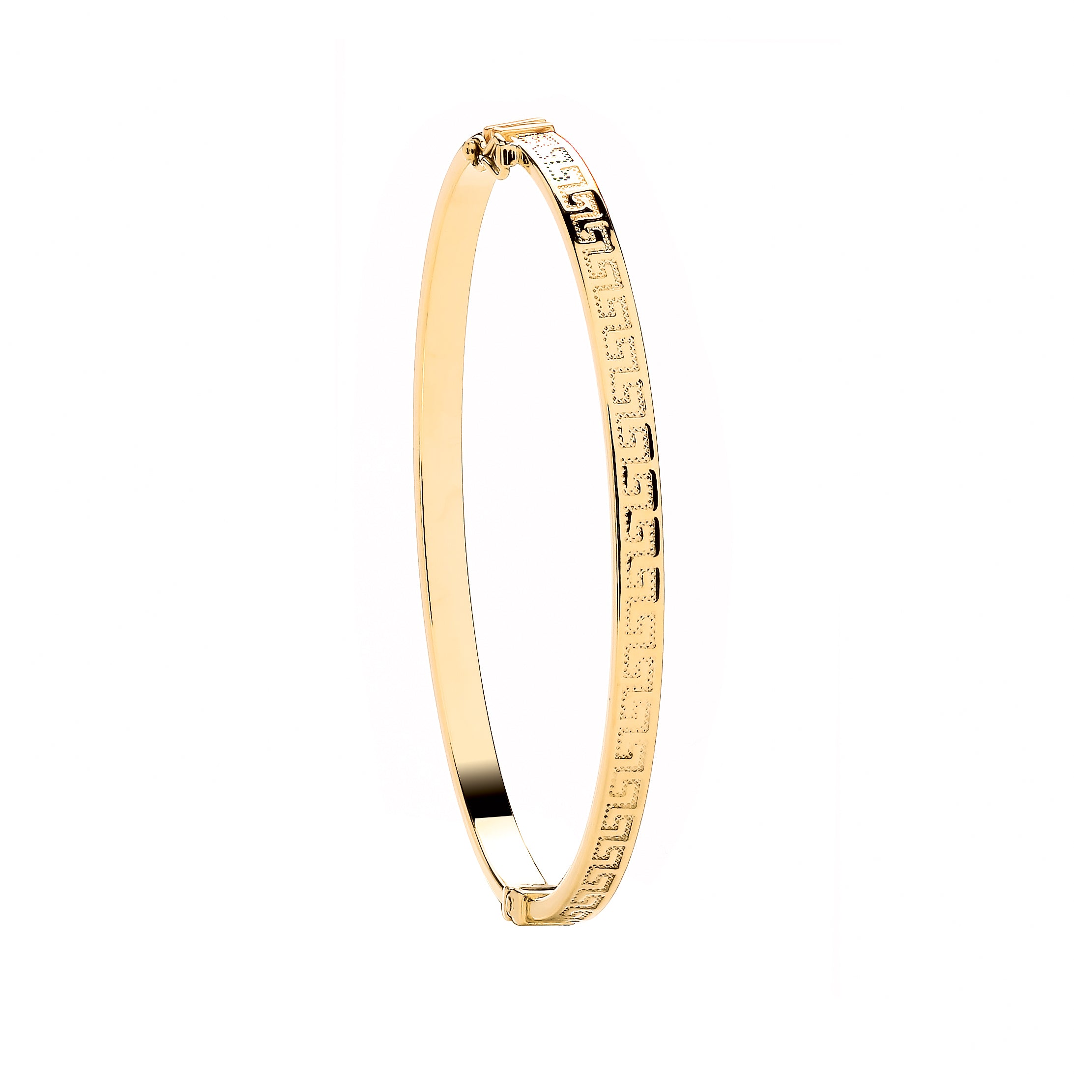 9ct Yellow Gold Greek Key Ladies Bangle