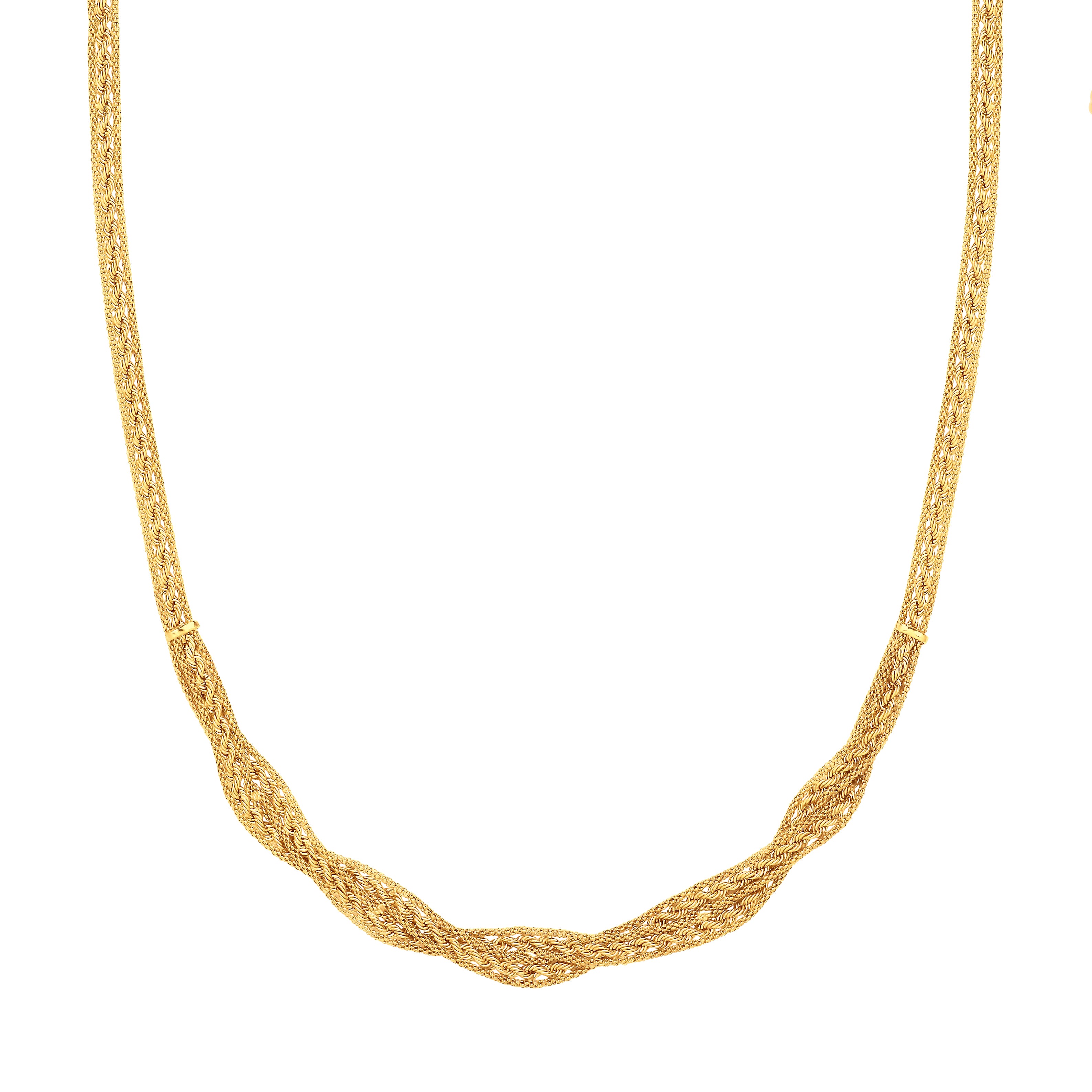 9ct Yellow Gold Graduated Rope & Mesh 18" Necklace/Ladies Bracelet
