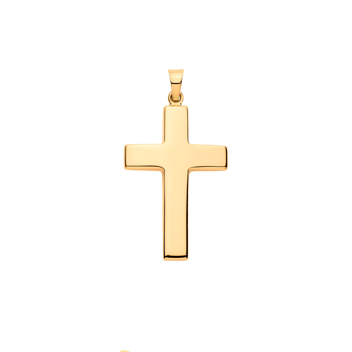 9ct Yellow Gold Medium Hollow Plain Cross
