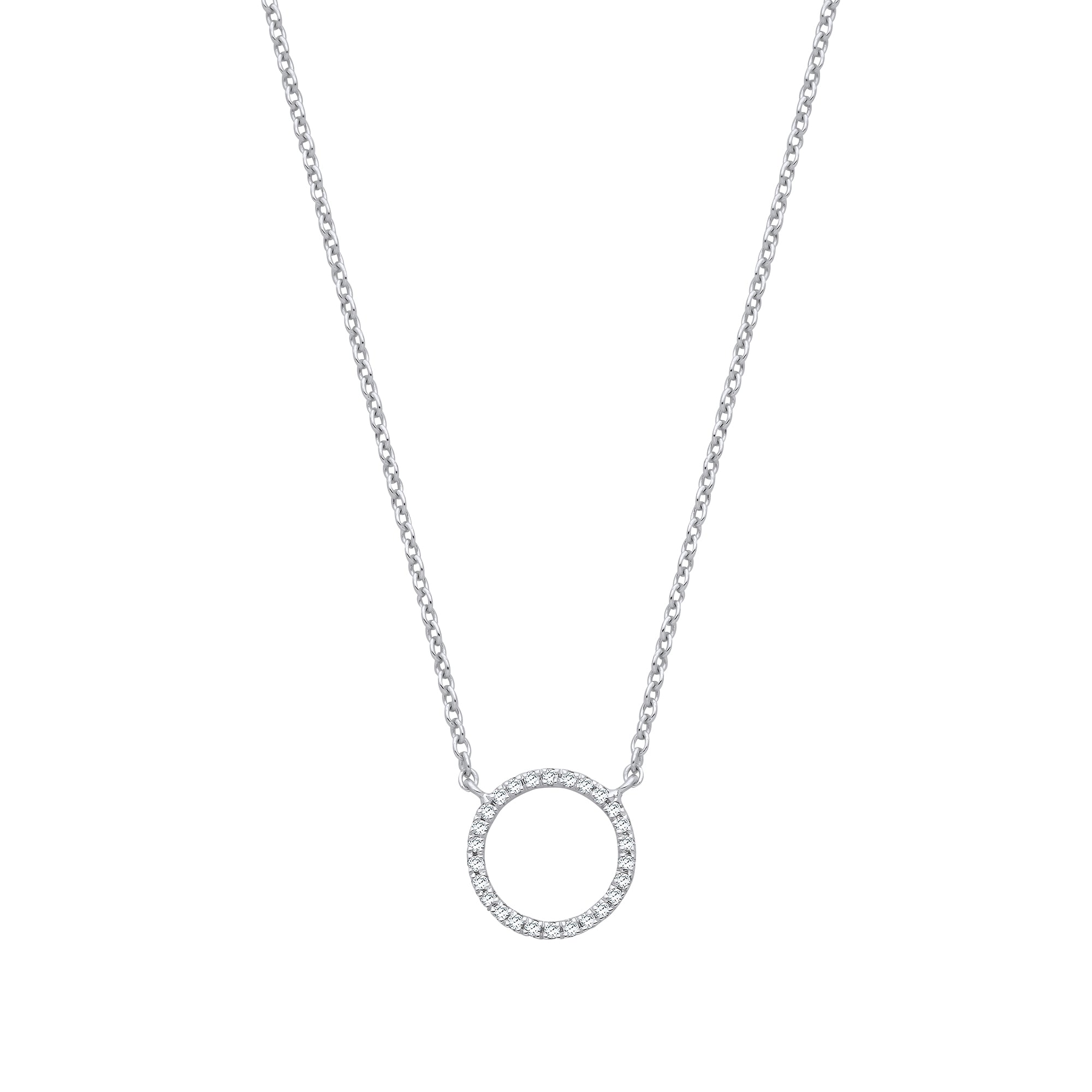 9ct White Gold 0.08ct Diamond Necklace