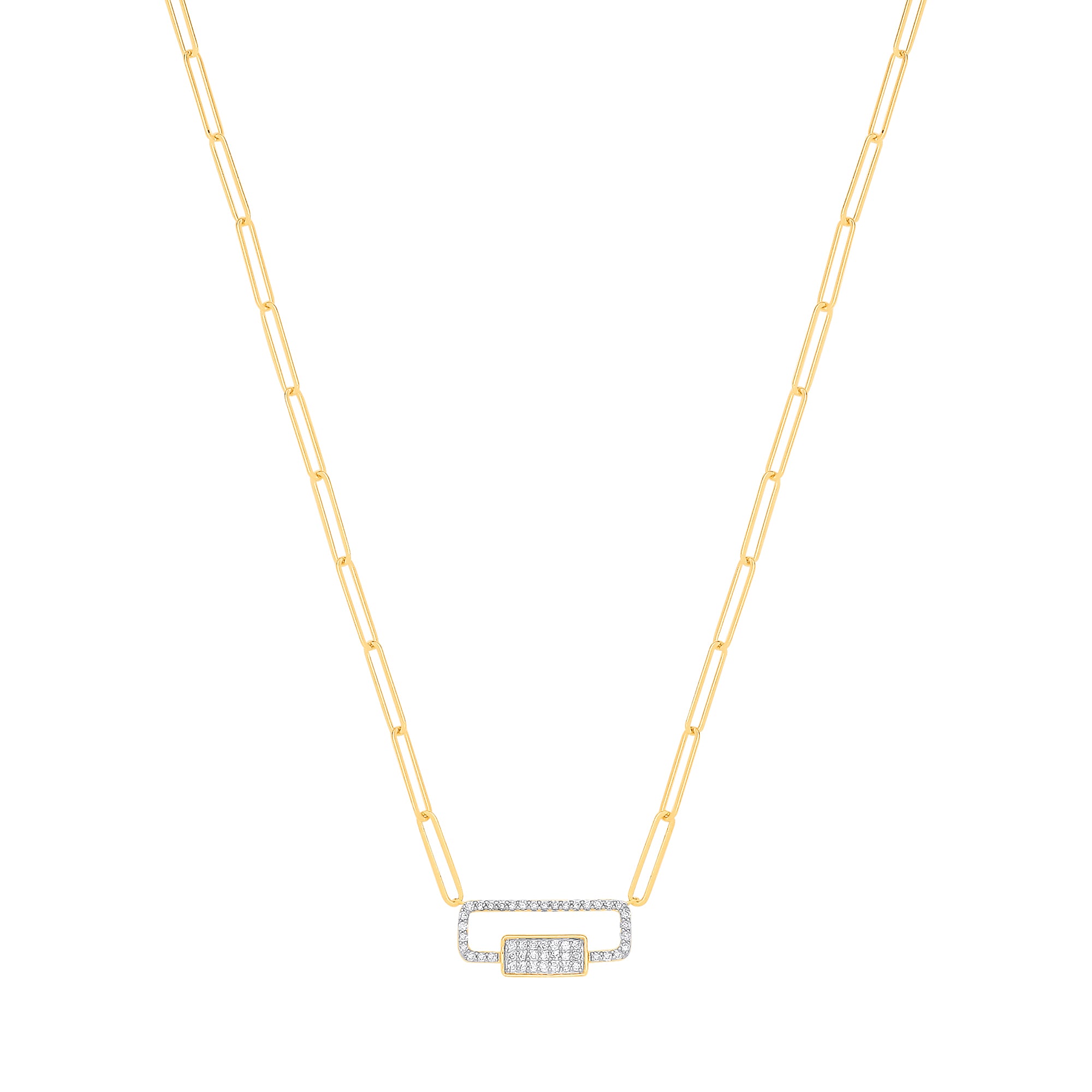 9ct Yellow Gold 0.22ct Diamond Necklace