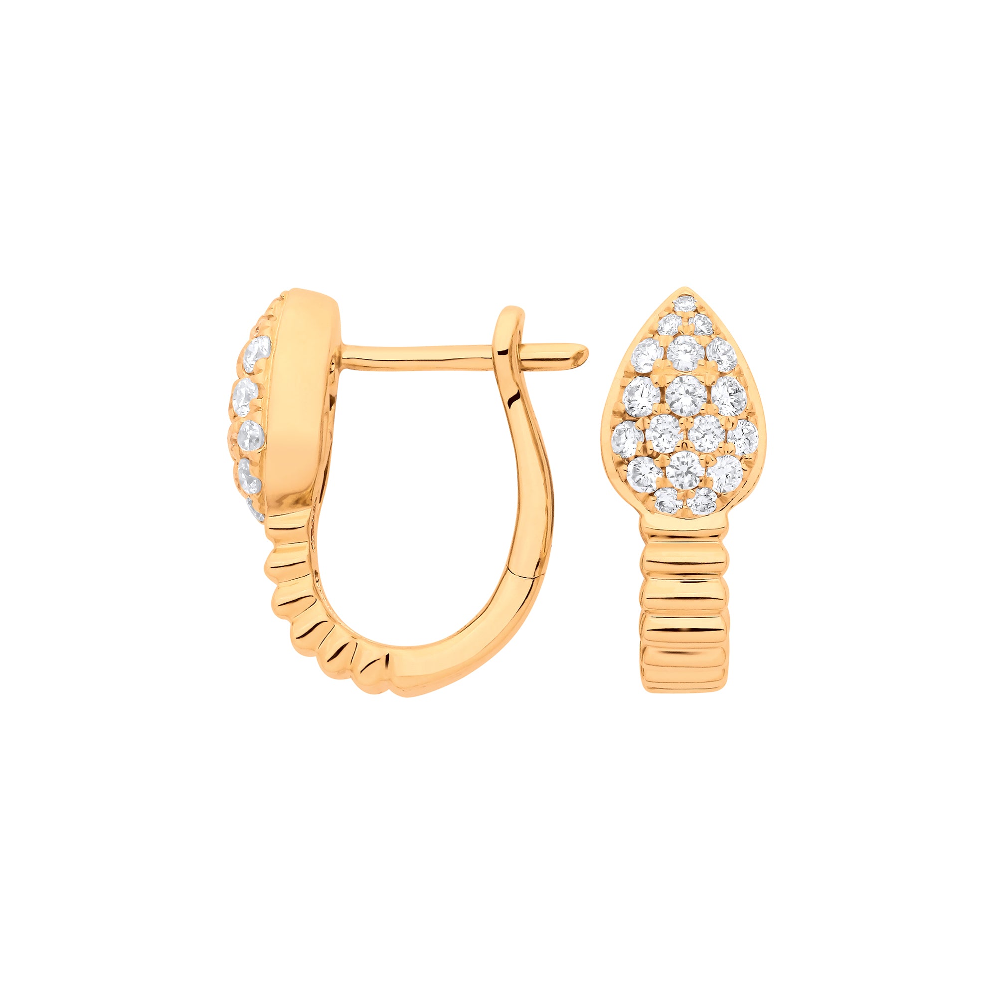 9ct Yellow Gold Serpent Fancy 0.50ct Diamond Earrings