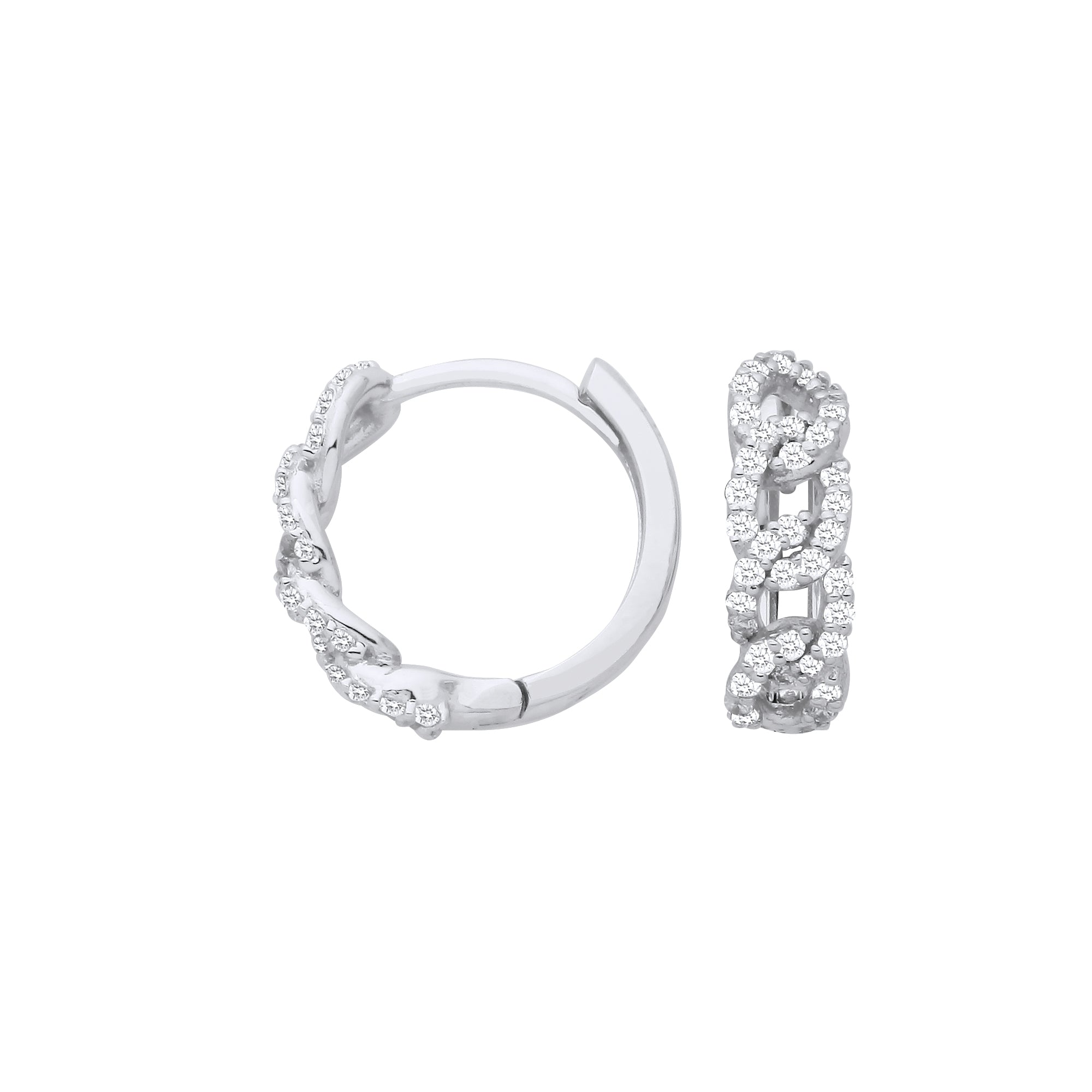 9ct White Gold Diamond 0.28ct Huggie Earrings