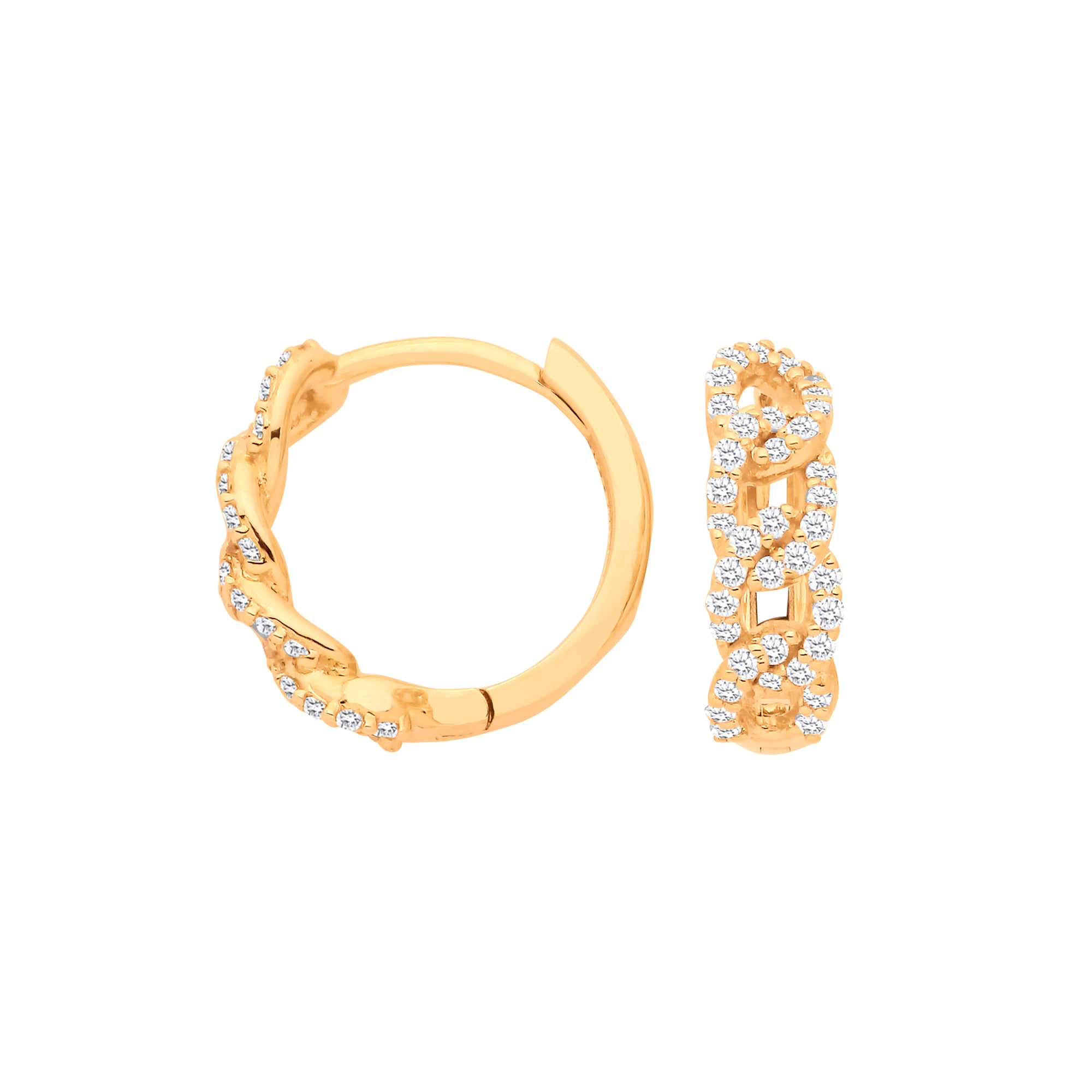 9ct Yellow Gold Diamond 0.28ct Huggie Earrings
