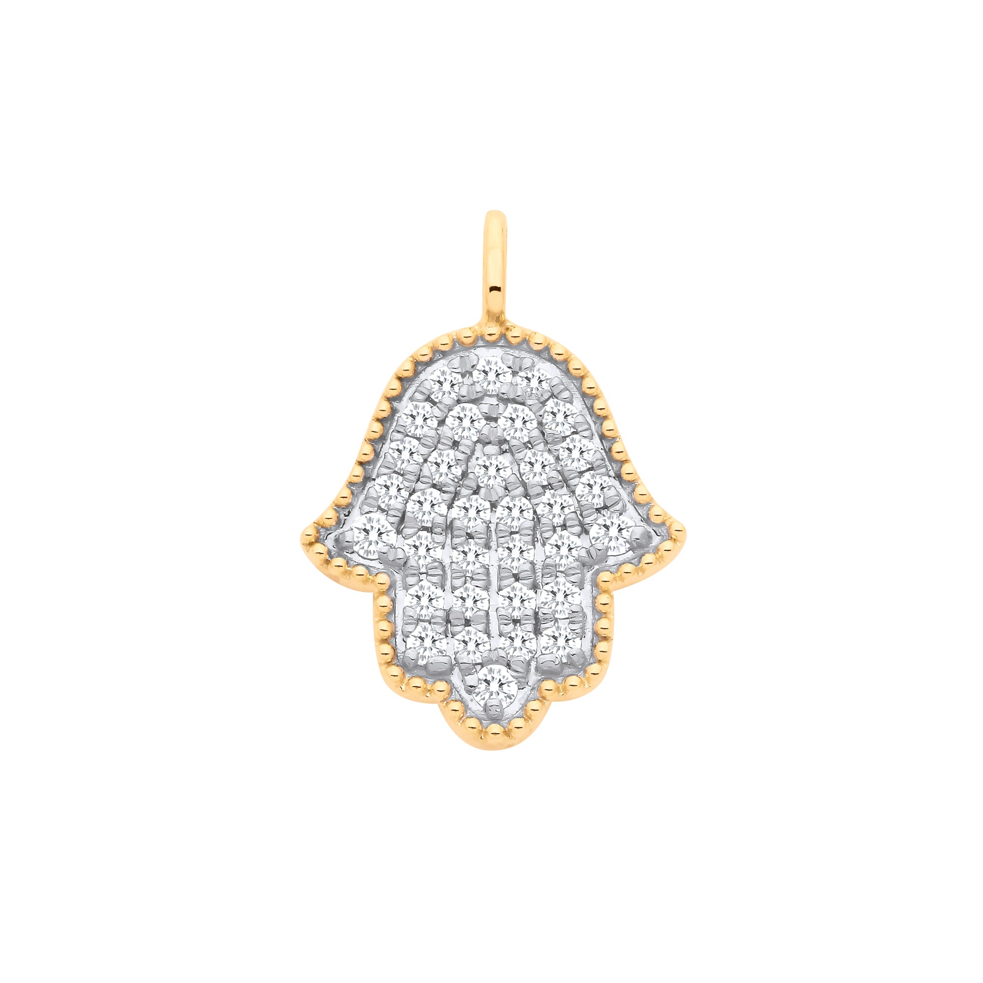 9ct Yellow Gold Hamza 0.30ct Diamond Pendant