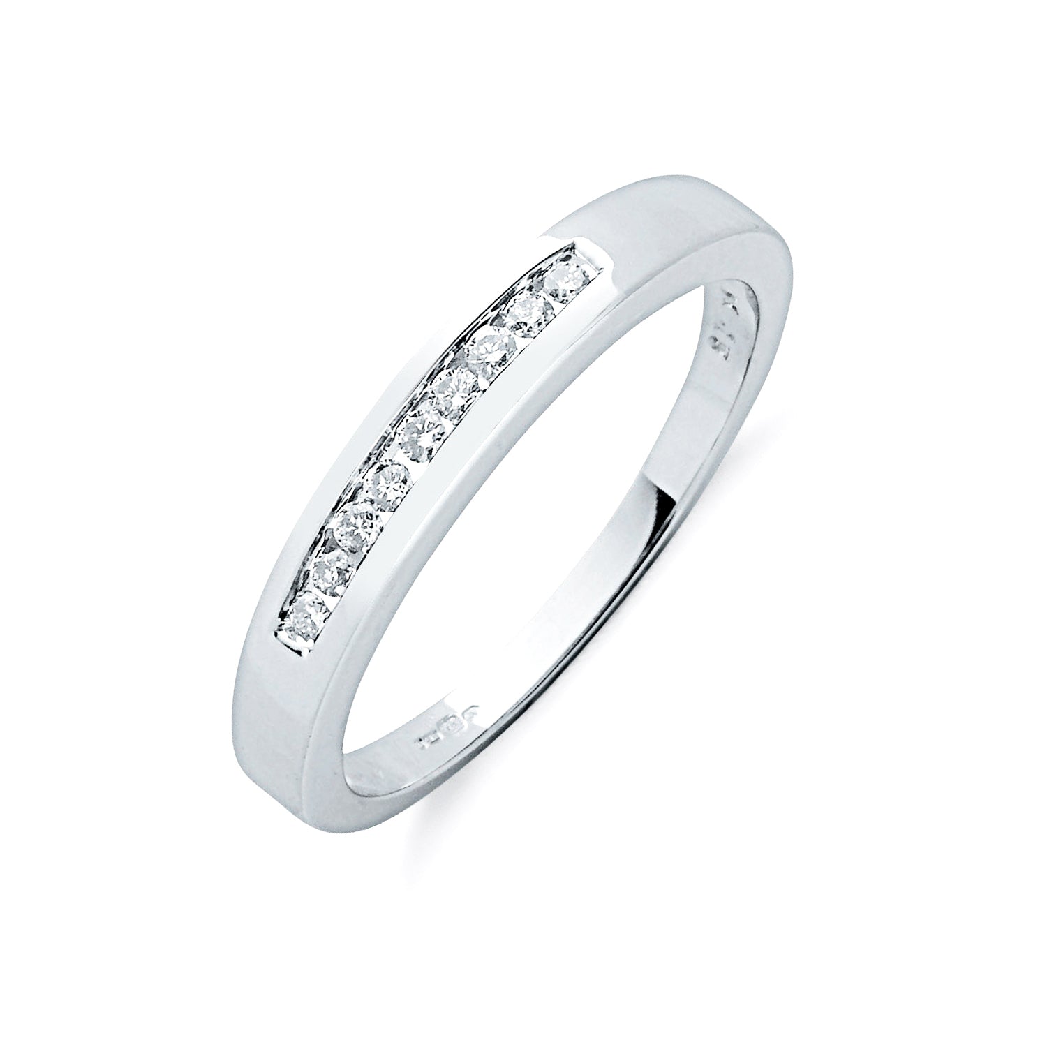 9ct White Gold 0.15ct Diamond Channel Set Eternity Ring