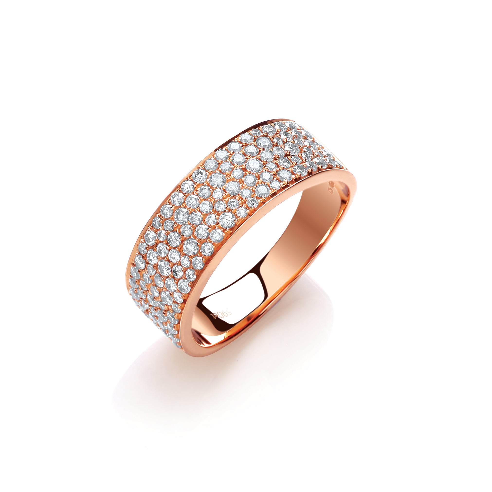 18ct Rose Gold 0.60ct Pave Set Diamond Ring