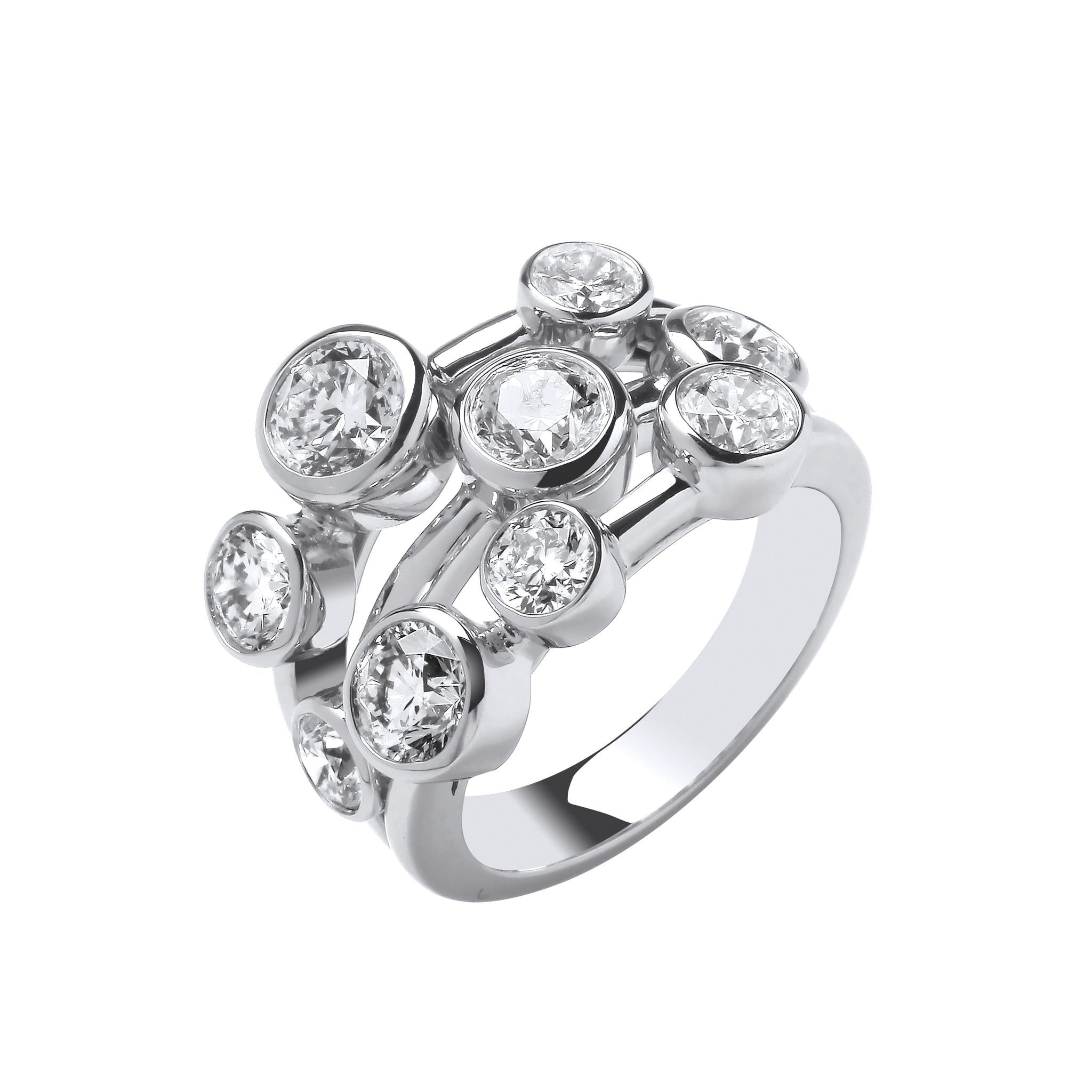 Diamond Ring 18ct White Gold 3.00ctw GH-SI Dress J