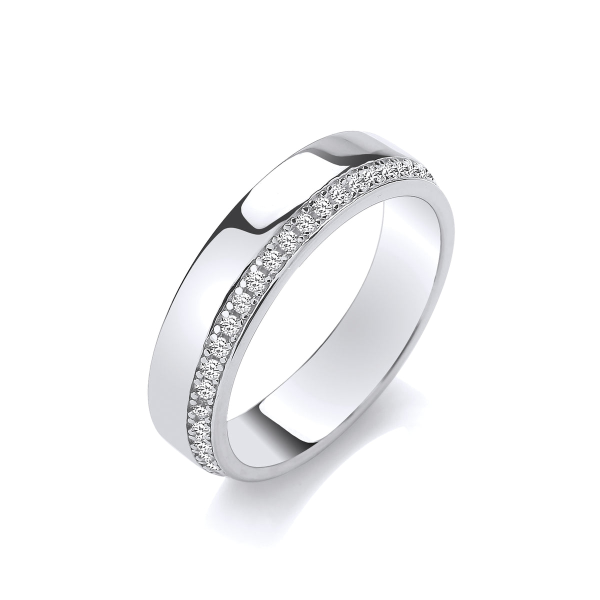925 Sterling Silver Three-Quarter Eternity Ring