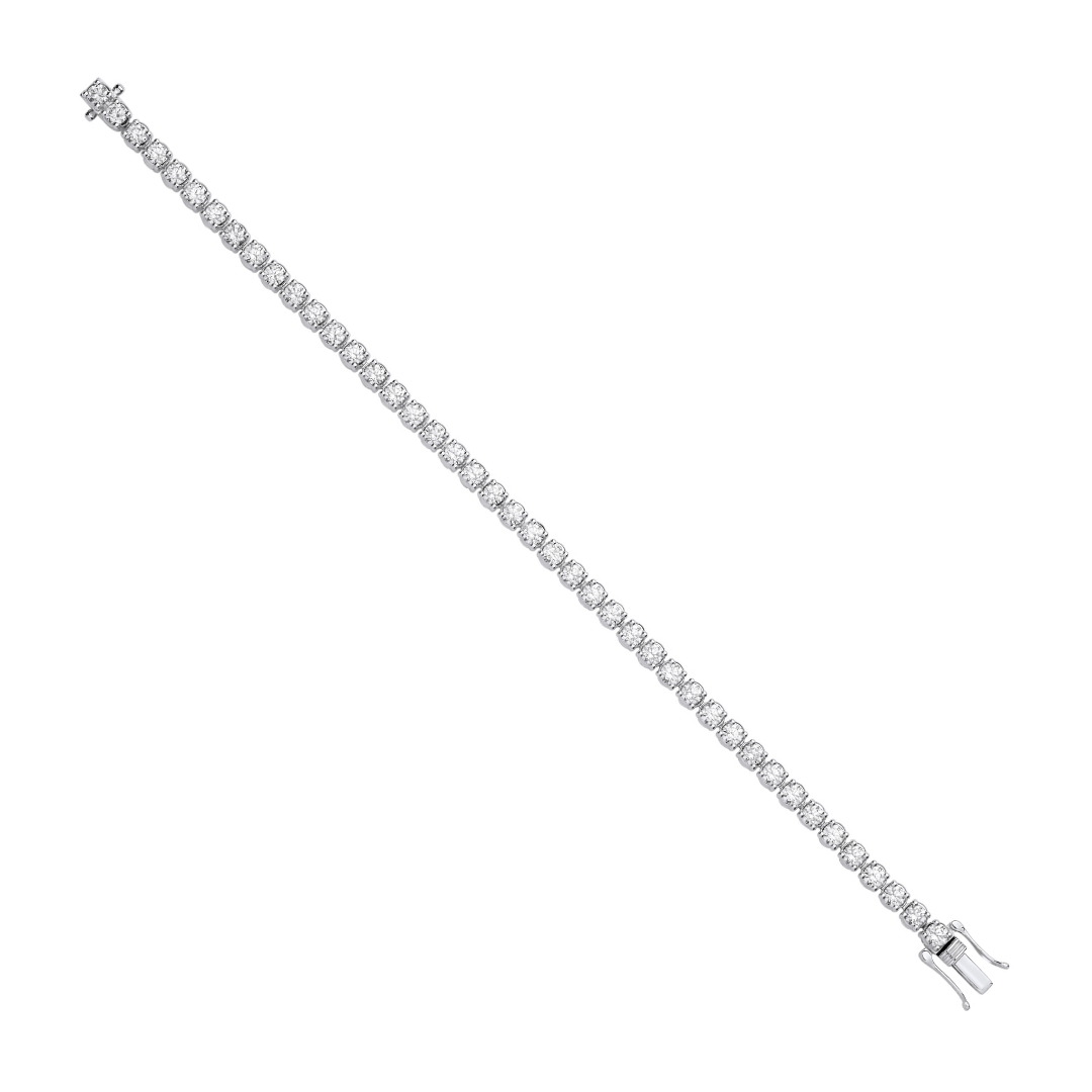 9ct White Gold 5.00ct Lab Grown Diamond Tennis Bracelet IGI Certified