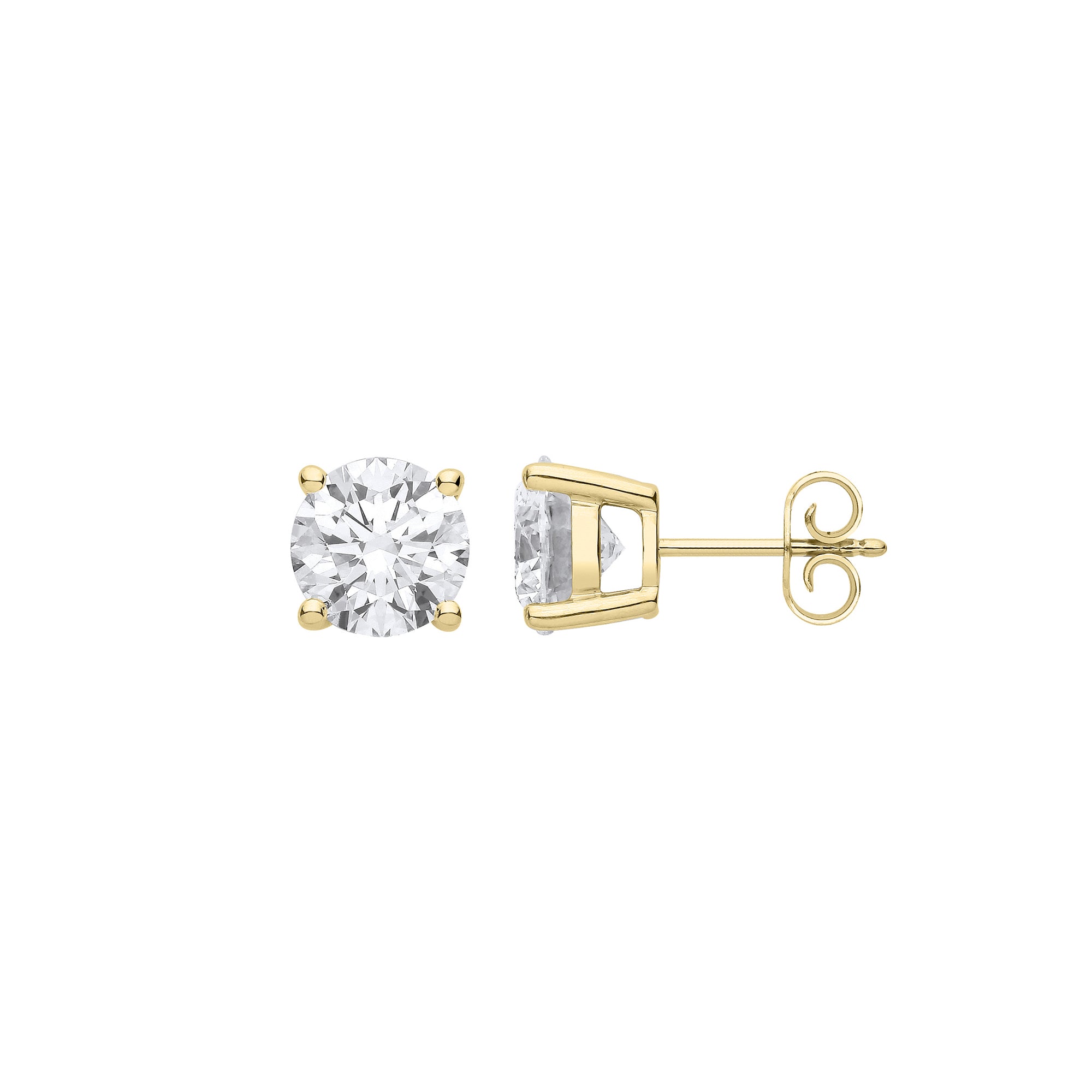 18ct Yellow Gold 4.00ct Solitaire Lab Grown Diamond Earrings IGI Certified