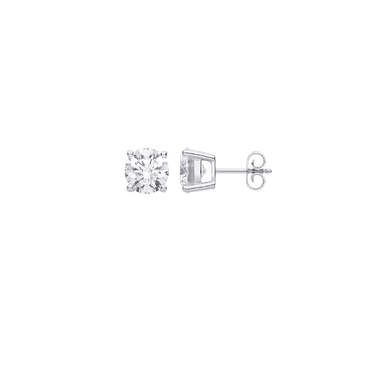 9ct White Gold 1.00ct Solitaire Lab Grown Diamond Earrings IGI Certified
