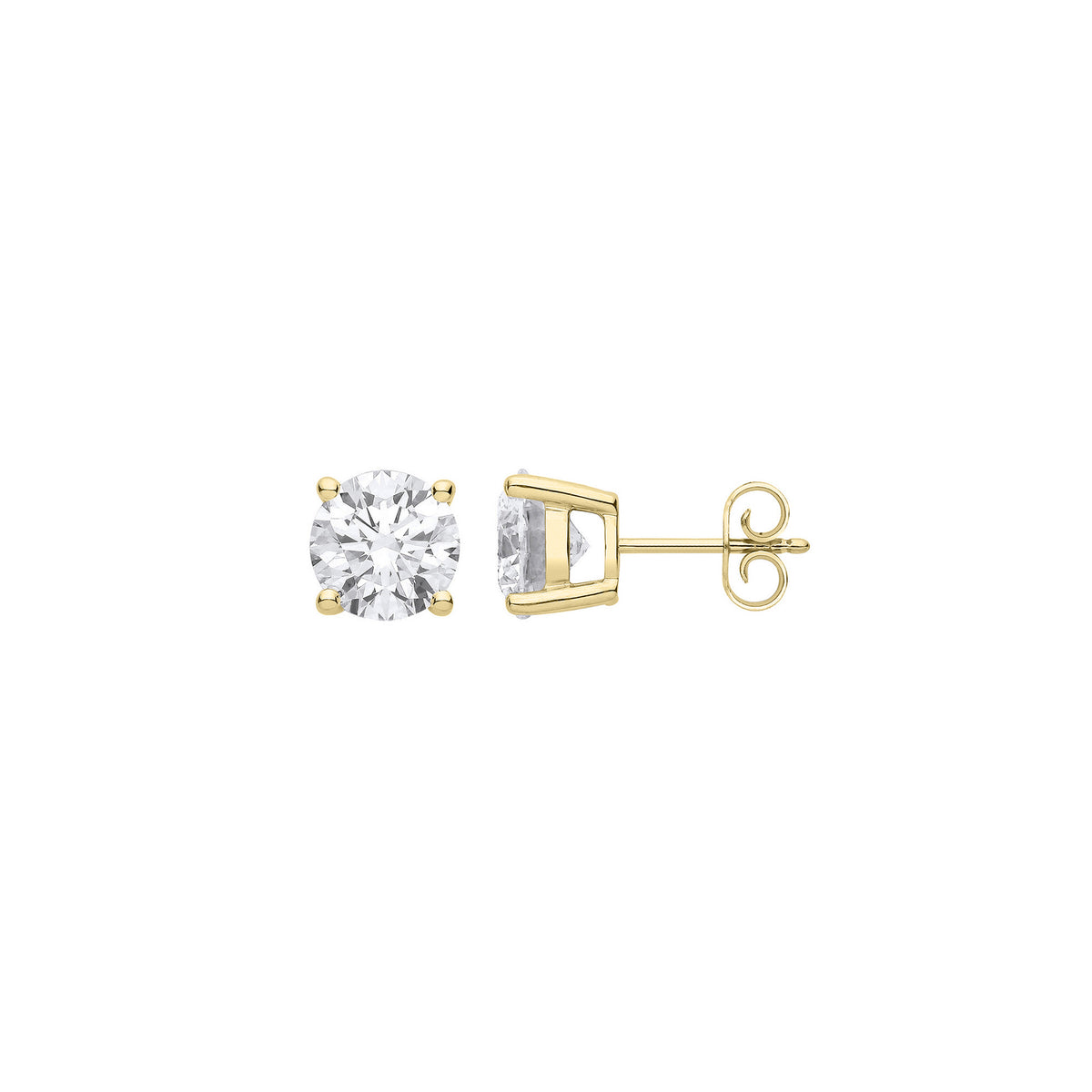 9ct Yellow Gold Solitaire 2.00ct Lab Grown Diamond Earrings IGI Certified