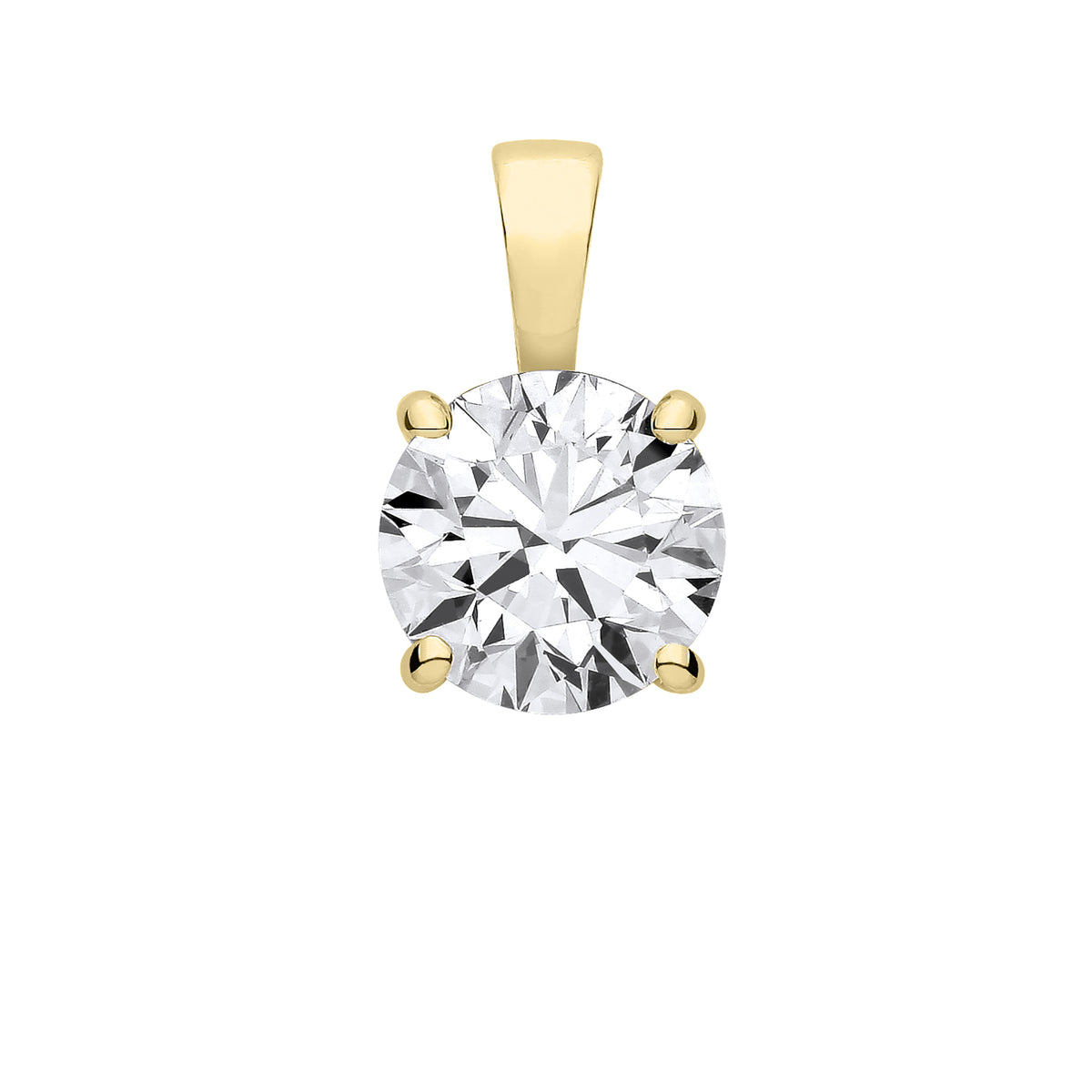 9ct Yellow Gold 3.00ct Solitaire Lab Grown Diamond Pendant IGI Certified