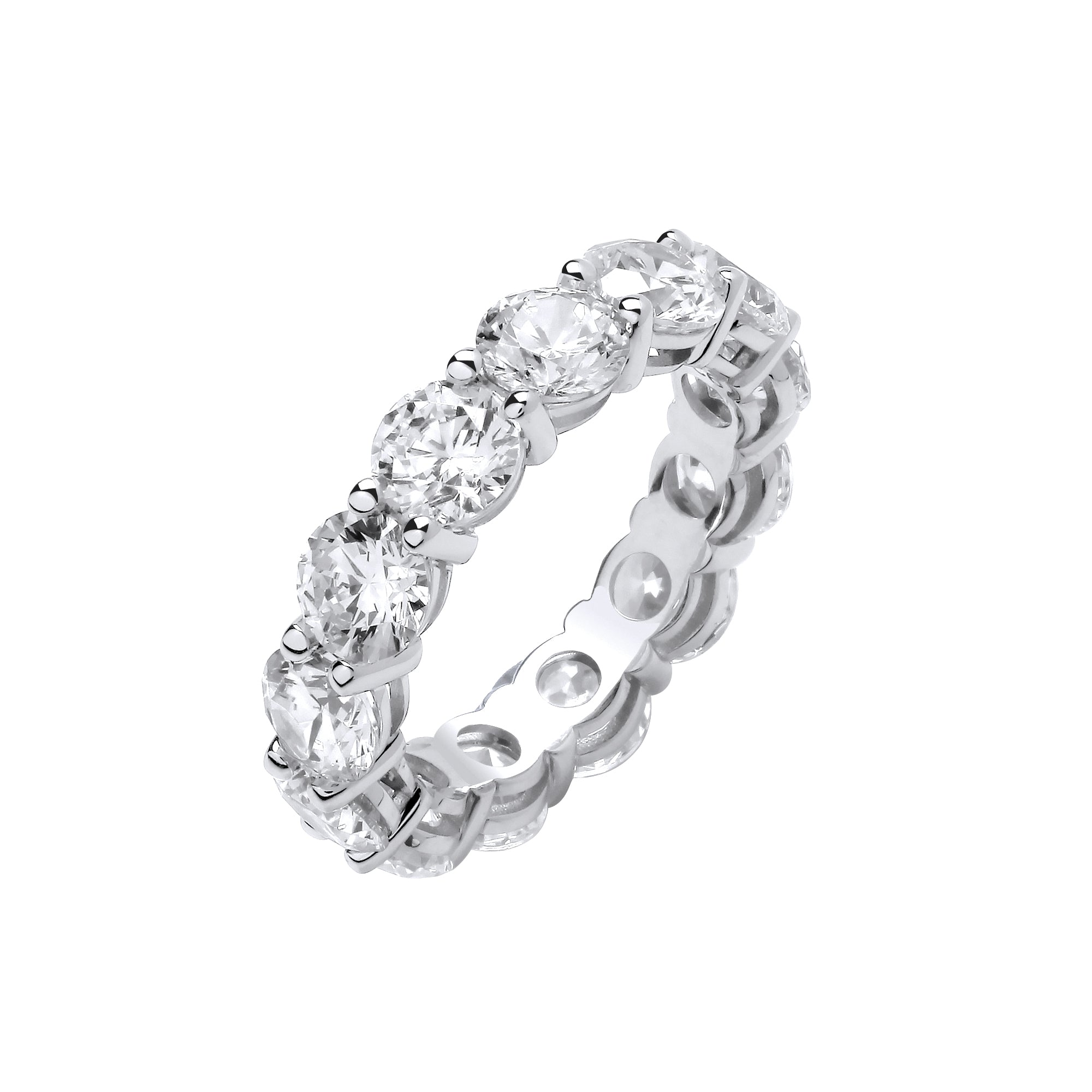 18ct White Gold 7.00ctw Brilliant Cut Lab Grown Diamond Eternity Ring WGI Certified