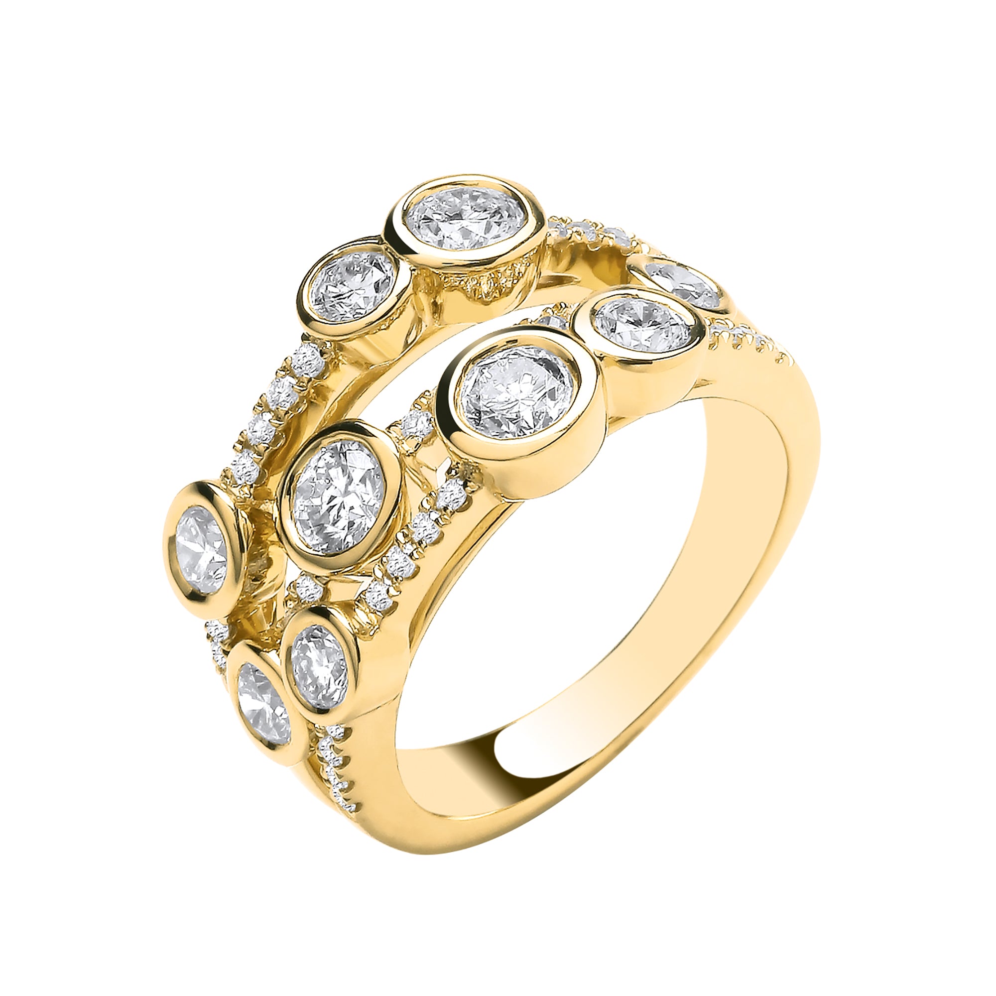9ct Yellow Gold 1.70ctw Lab Grown Diamond Dress Ring WGI Certified