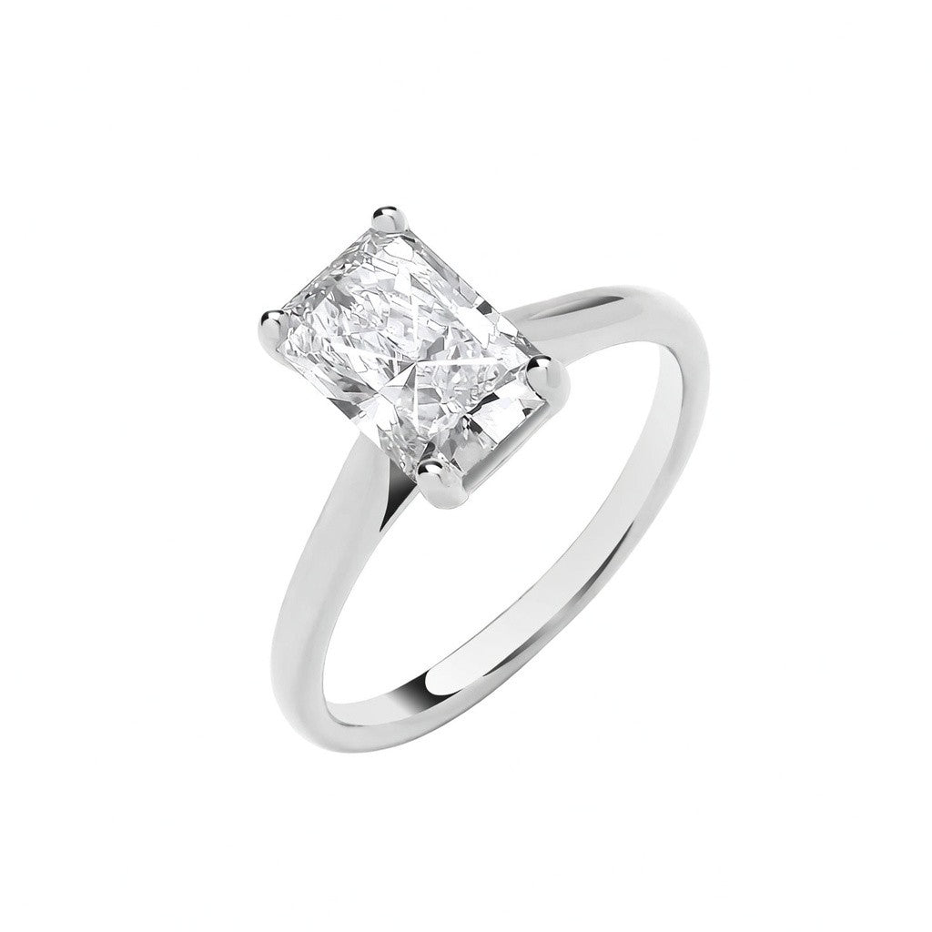 18ct White Gold 2.00ct Radiant Lab Grown Diamond Ring IGI Certified