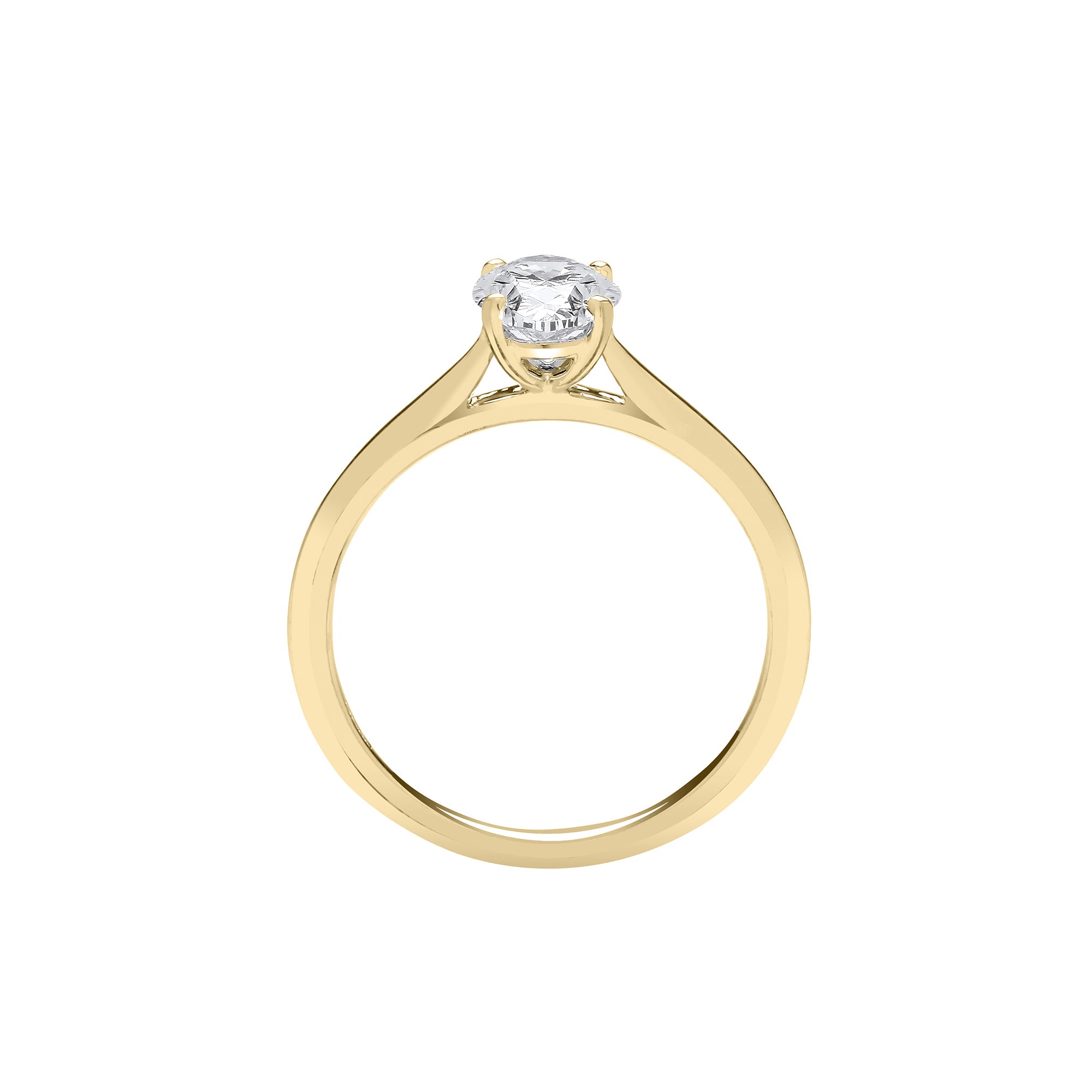 18ct Yellow Gold 1.00ct Oval Lab Grown Diamond Ring IGI Certified