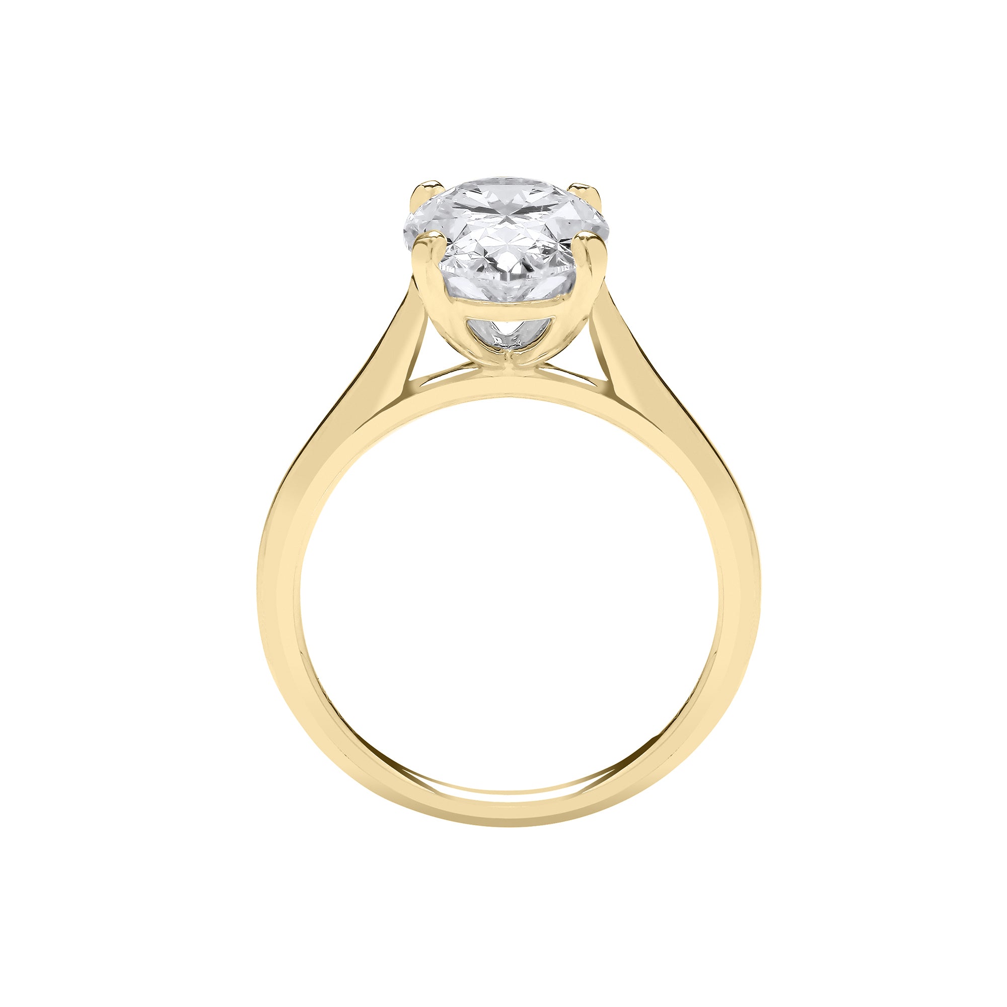 18ct Yellow Gold 3.00ct Oval Lab Grown Diamond Ring IGI Certified
