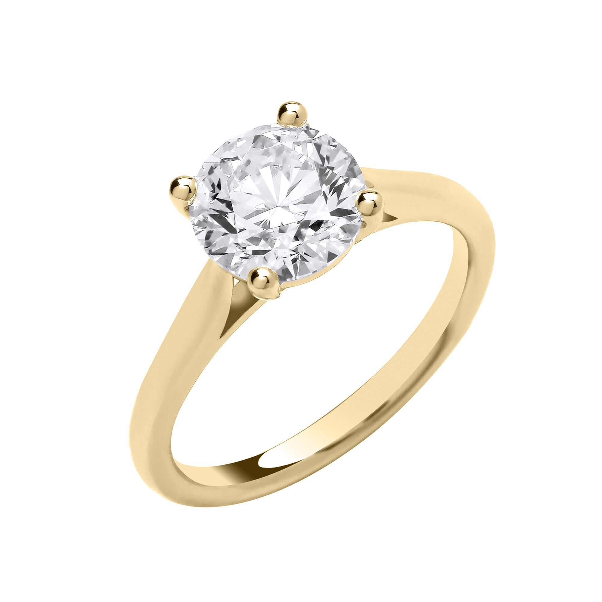 18ct Yellow Gold 3.00ct Solitaire Lab Grown Diamond Ring IGI Certified