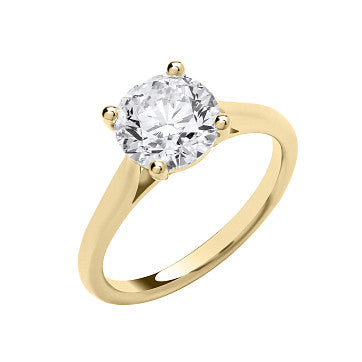 9ct Yellow Gold 3.00ct Solitaire Lab Grown Diamond Ring IGI Certified