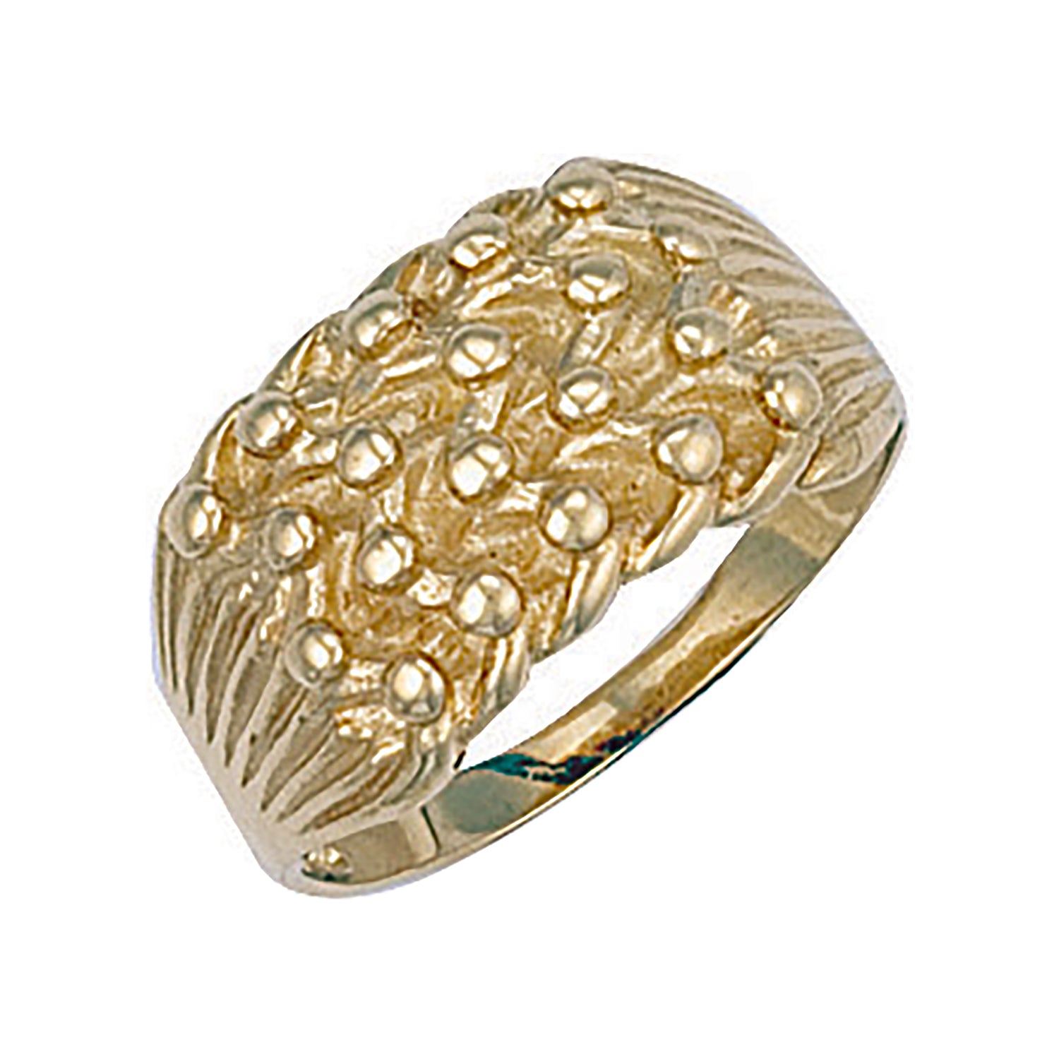 9ct Yellow Gold Light Weight 4 Row Keeper Ring
