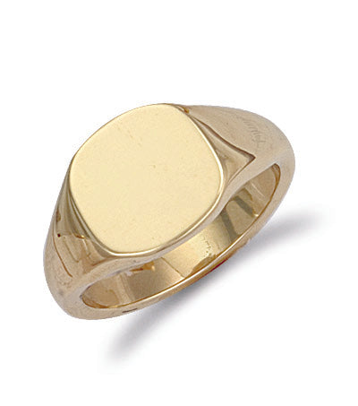9ct Yellow Gold Cushion Plain Signet Ring