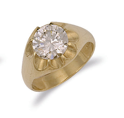 9ct Yellow Gold Cubic Zirconia Gipsy Ring