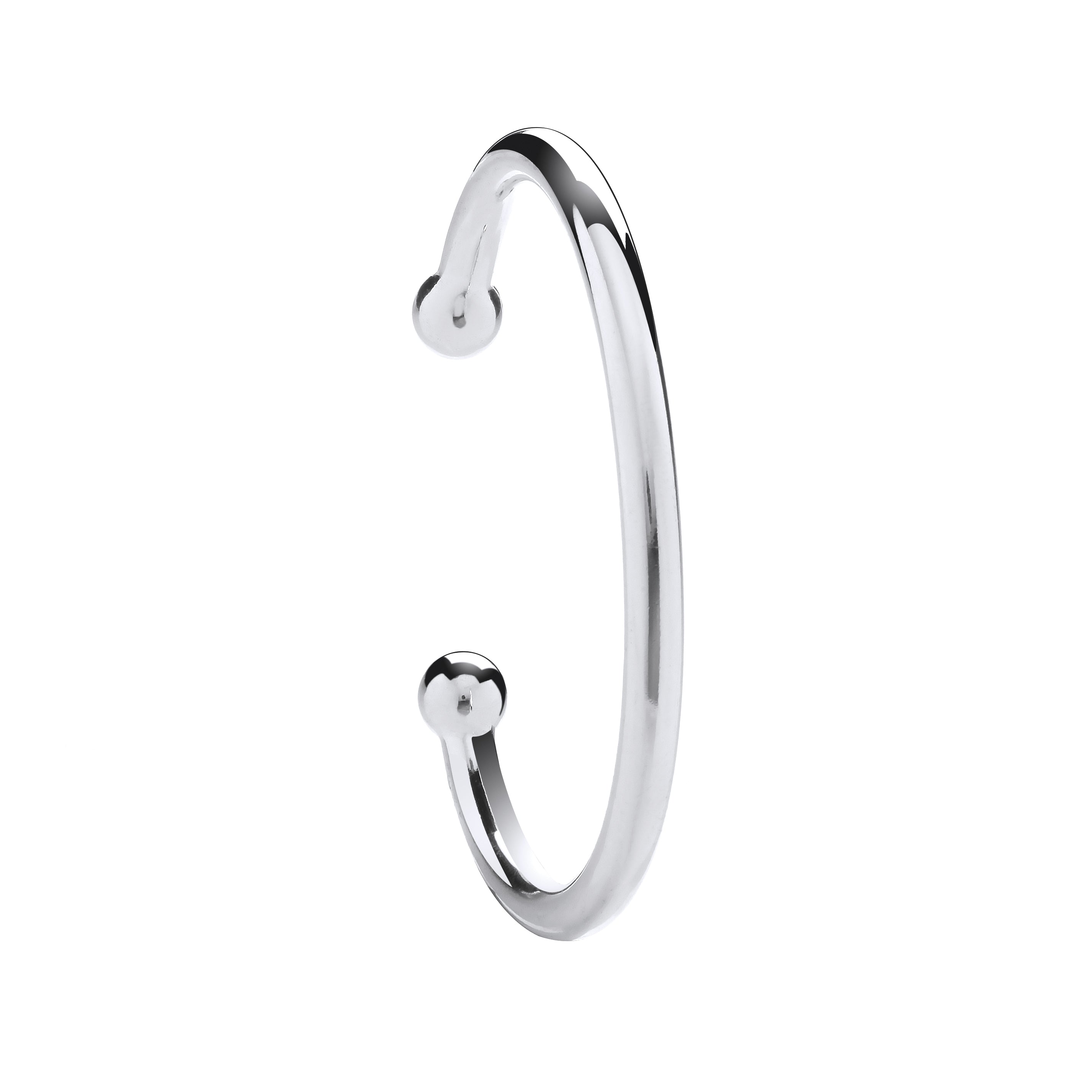 925 Sterling Silver 6mm Gents Torque Bangle