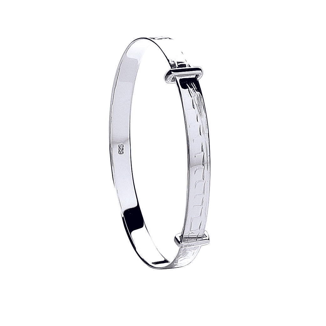 925 Sterling Silver D/C Expandable Baby Bangle
