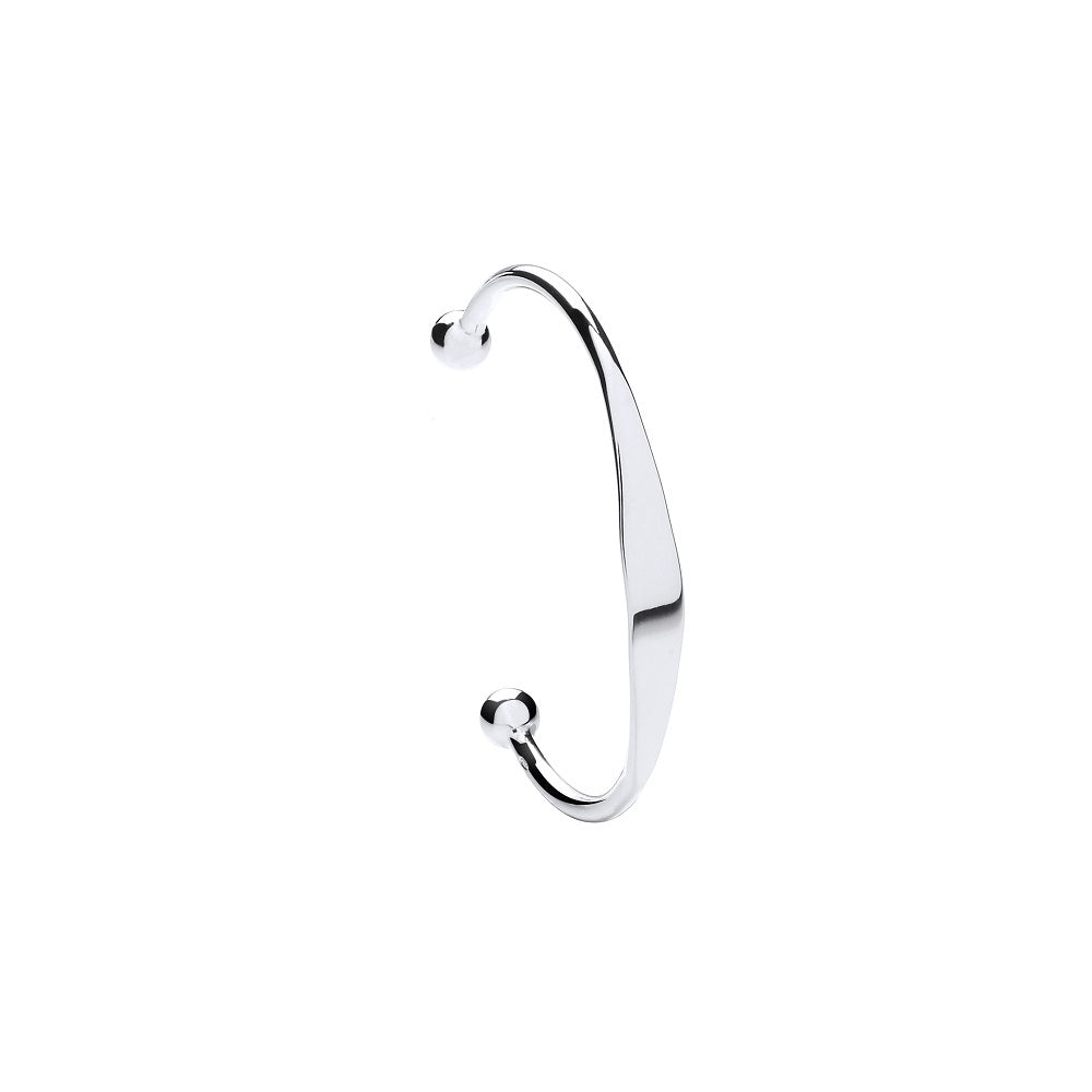 925 Sterling Silver Solid Baby Bangle with ID plate