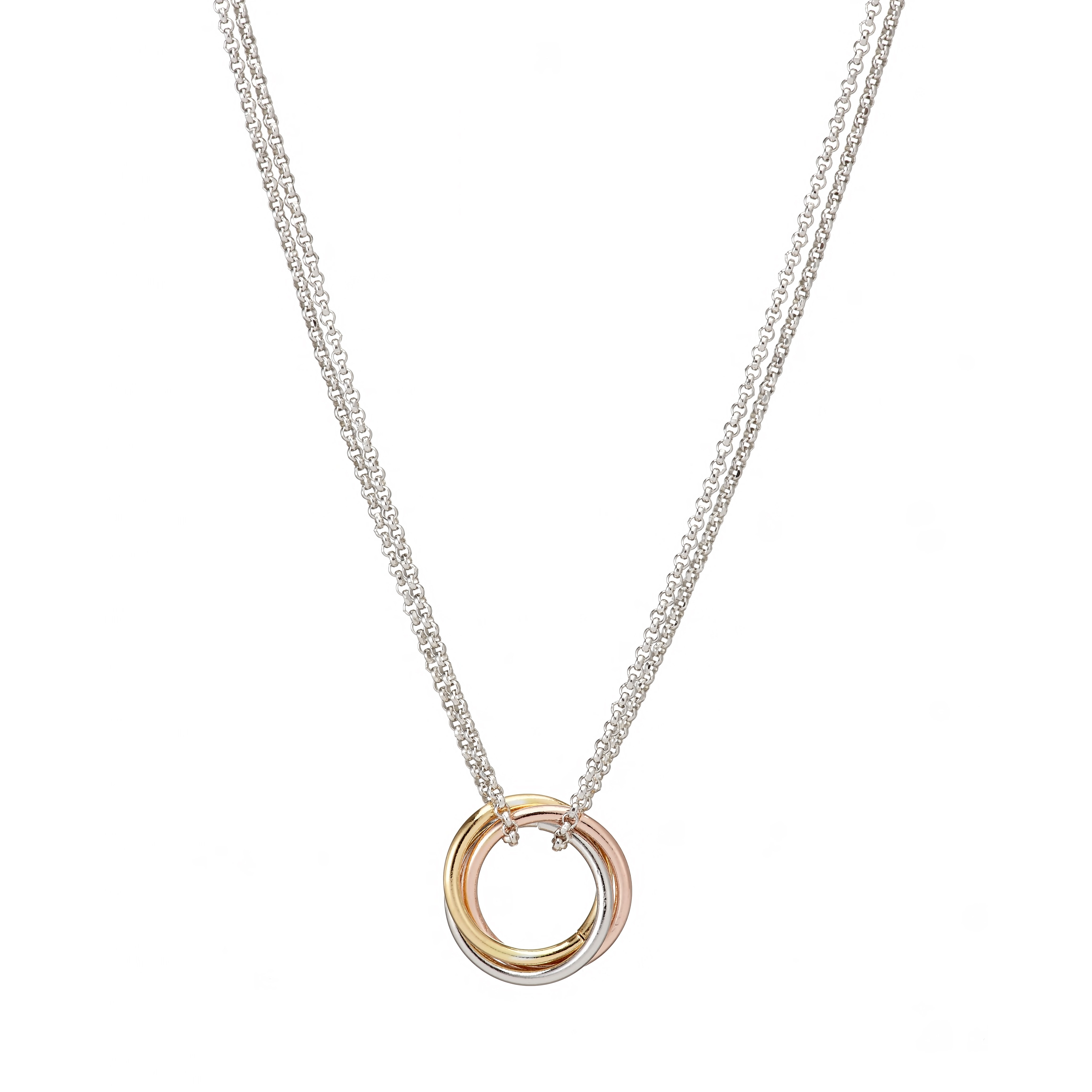 925 Sterling Silver, Rose & Yellow Circle Bracelet / Necklace