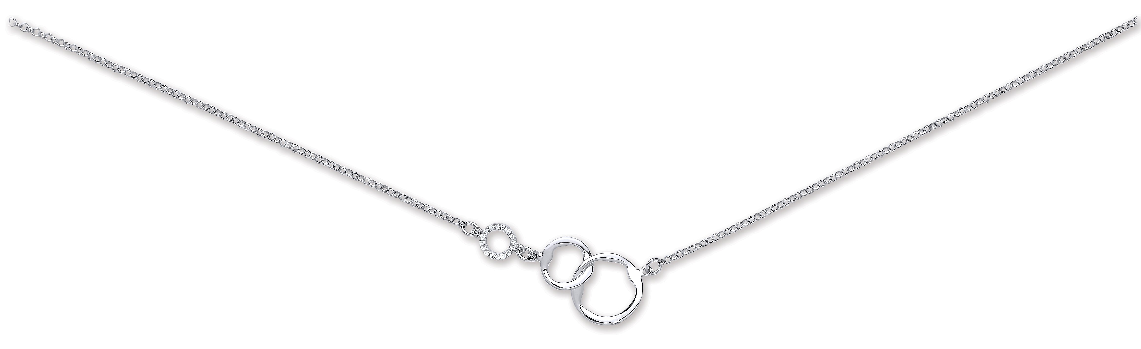 925 Sterling Silver Interlocking Circle Link Chain / Bracelet