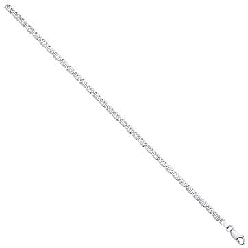 925 Sterling Silver Silver 3.7mm Anchor Chain with Star Stamp