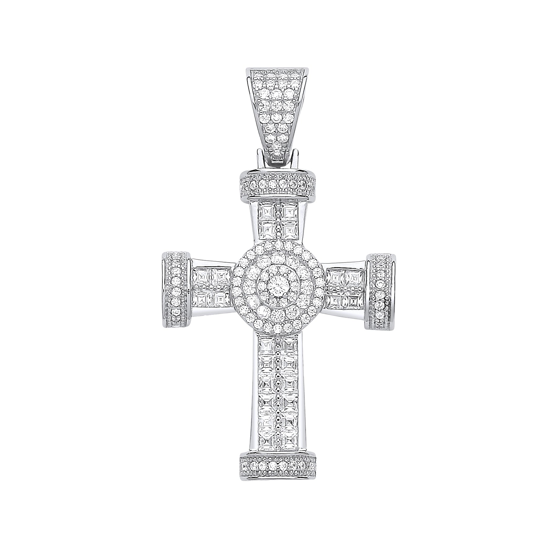 925 Sterling Silver Fancy Cz Cross
