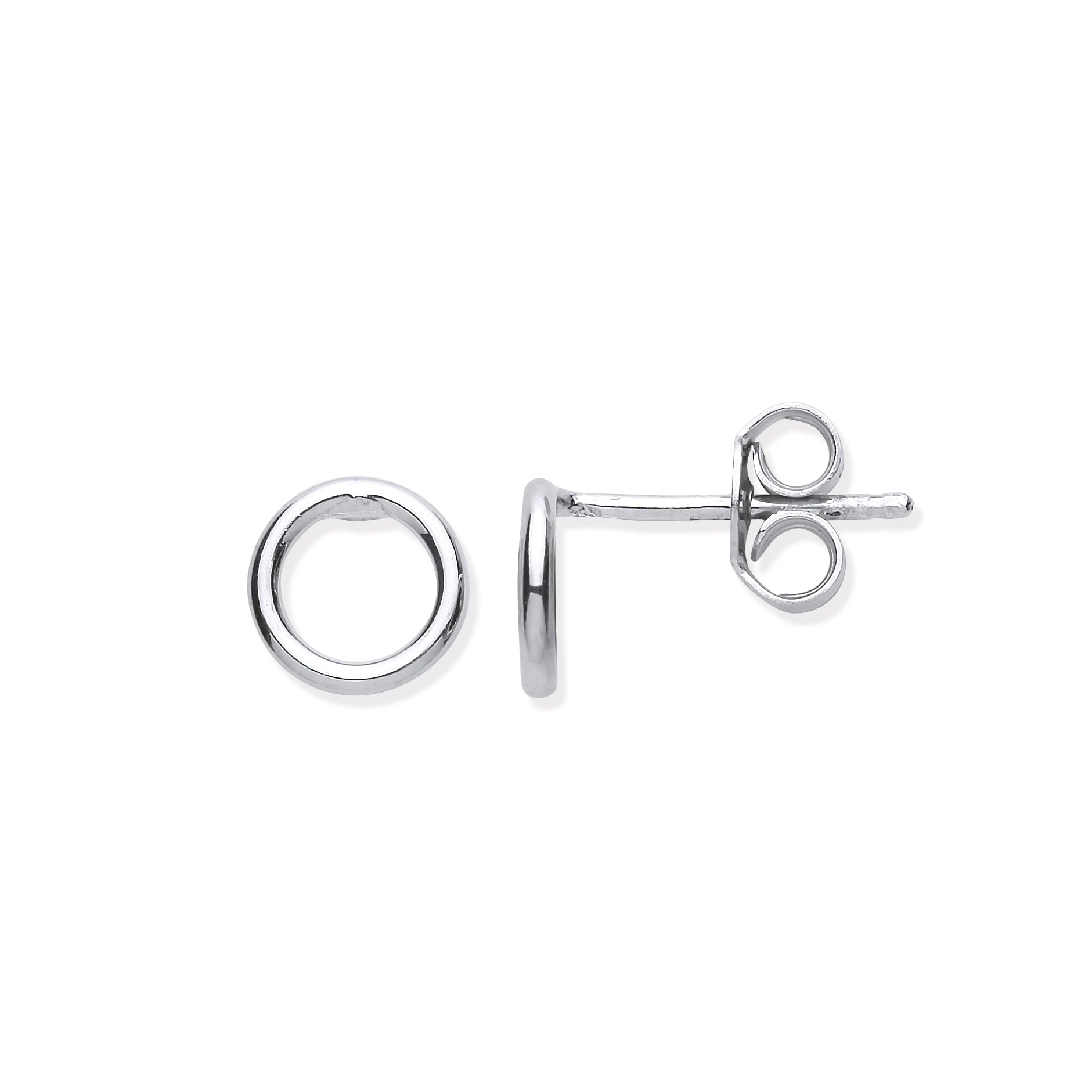 925 Sterling Silver Small Circle Tube Stud Earrings