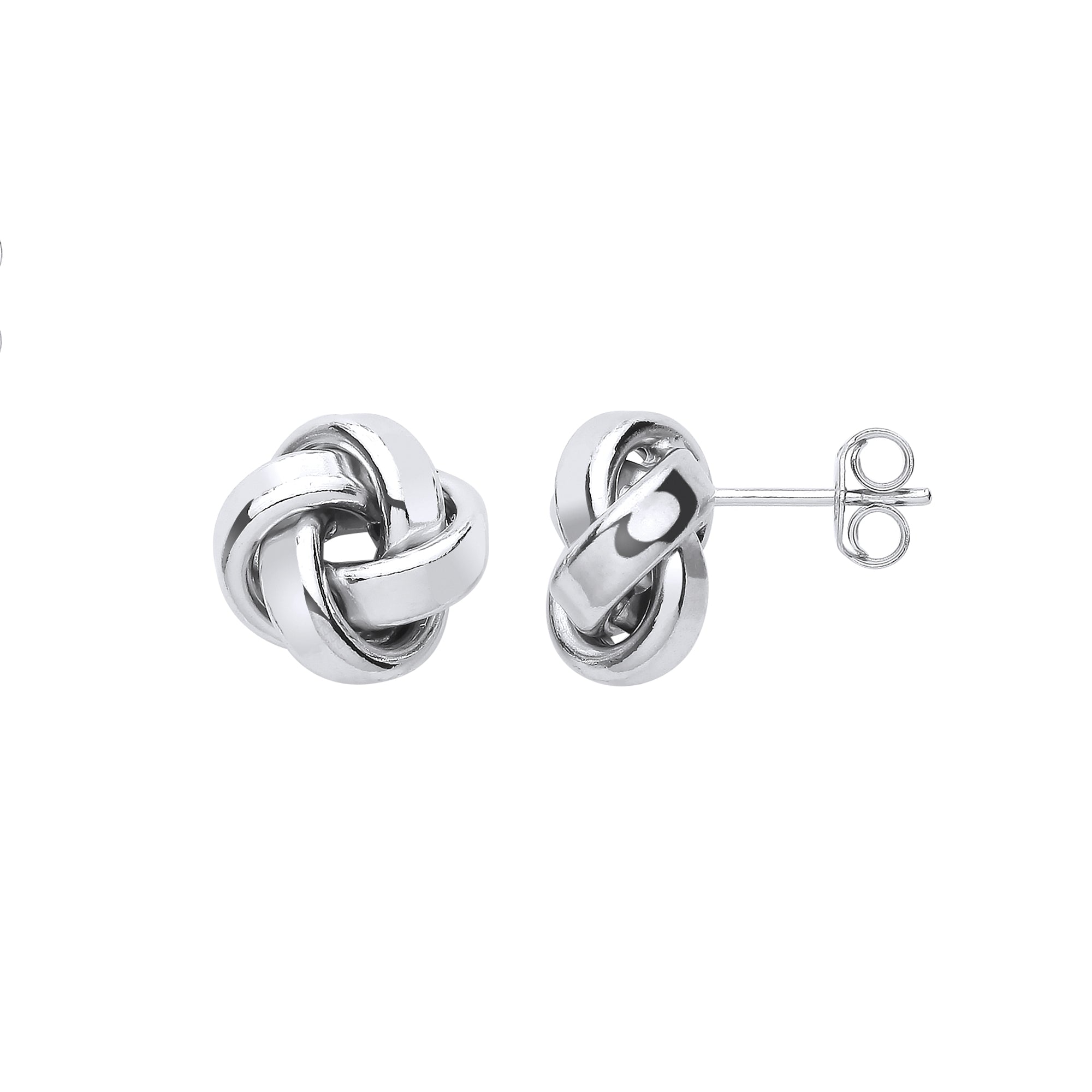 925 Sterling Silver 3mm Tube Stud Knot Earrings