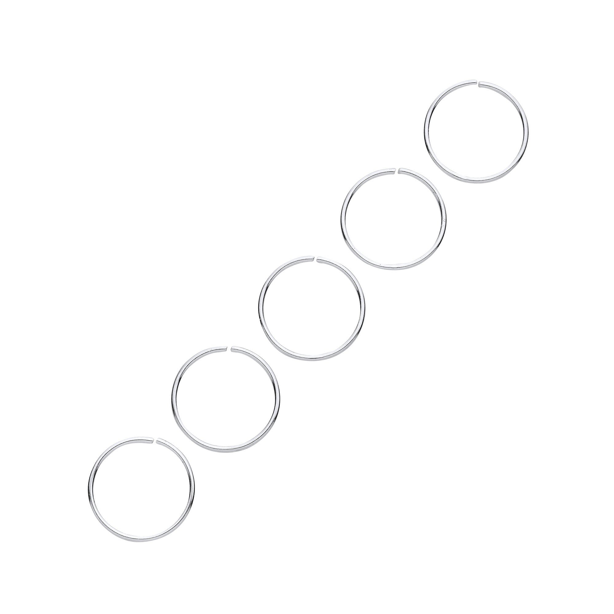 925 Sterling Silver 10mm NOSE Hoop Ring (Pack of 5)