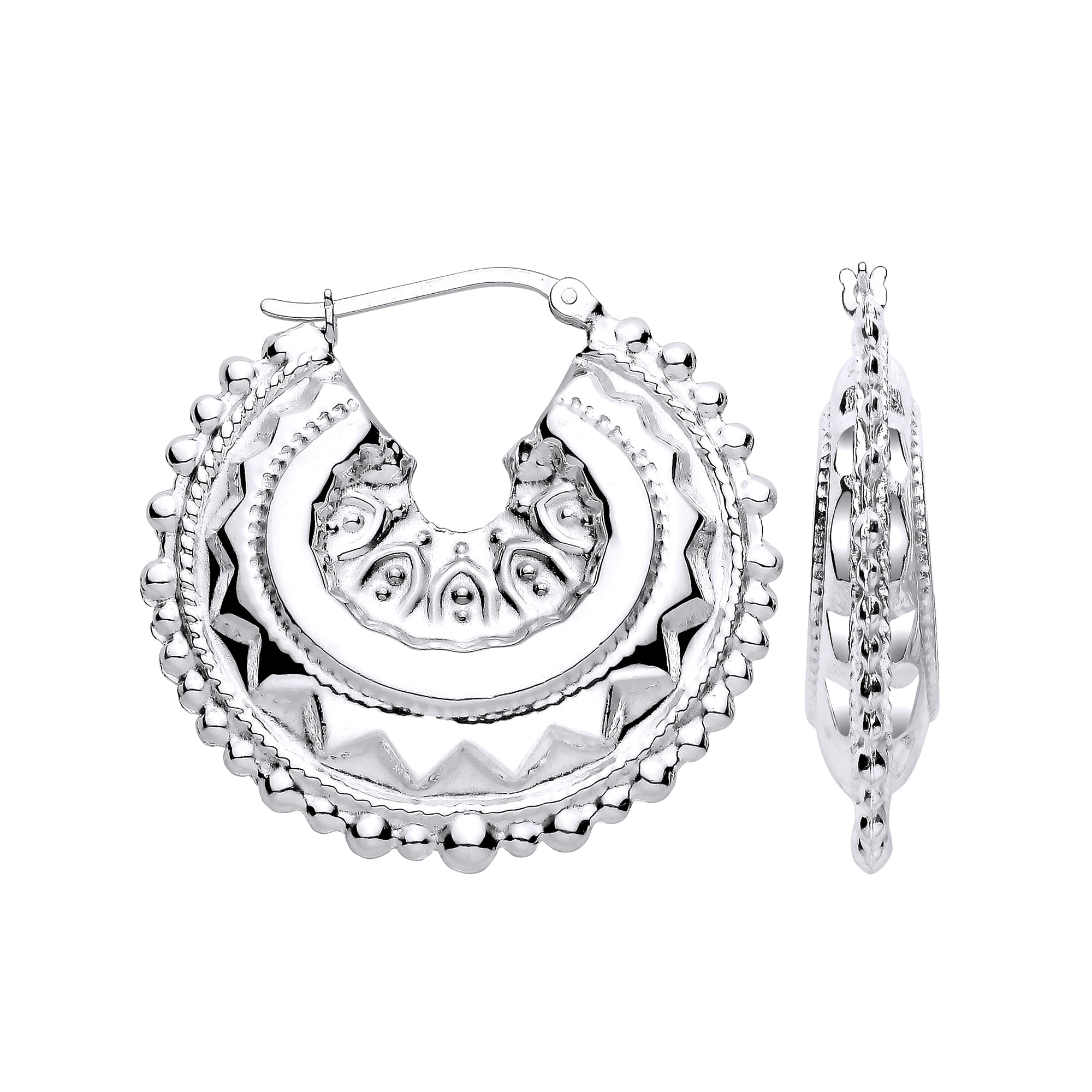 925 Sterling Silver Round 35mm Creole