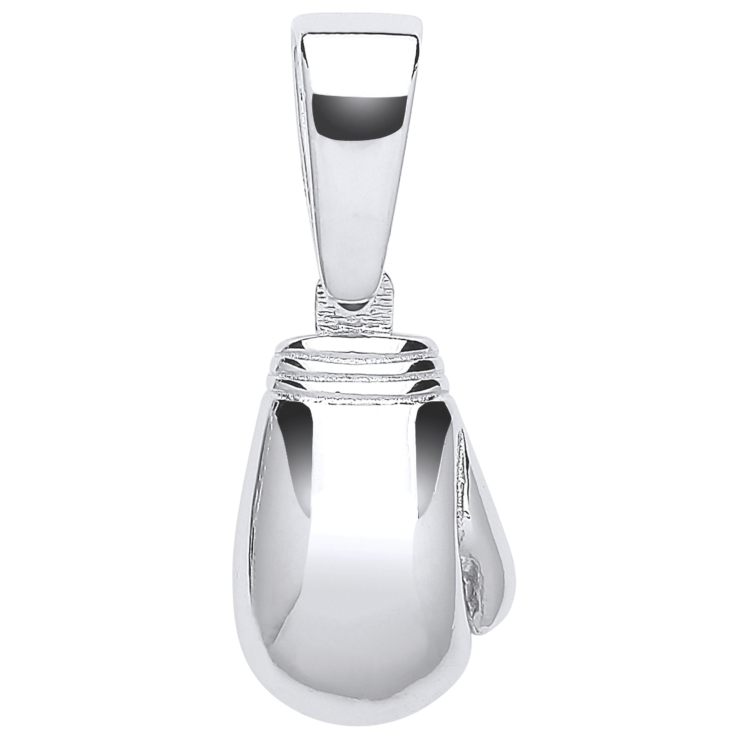 925 Sterling Silver Plain Boxing Glove Drop Pendant with Chain