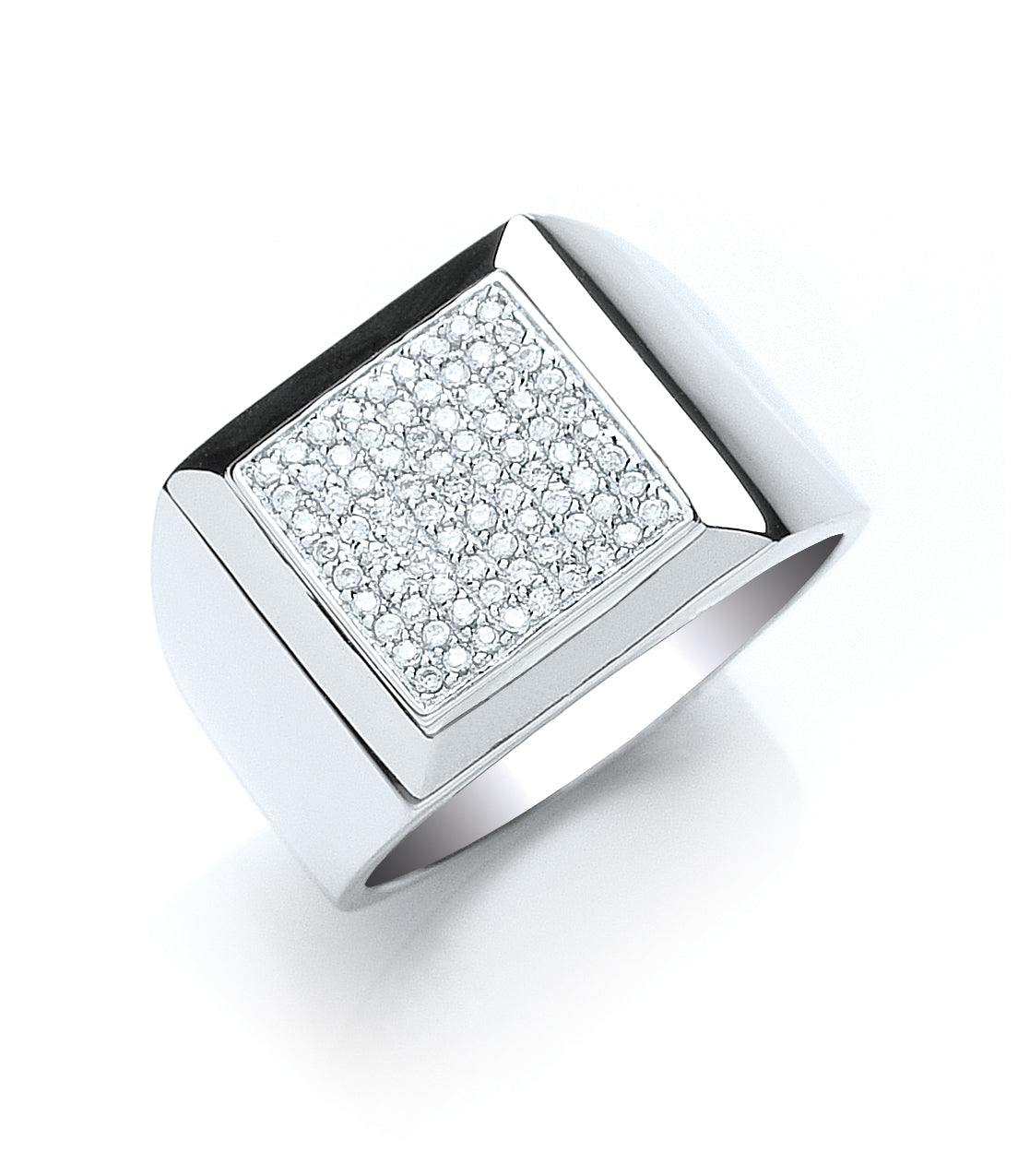 925 Sterling Silver Gents Cz Ring