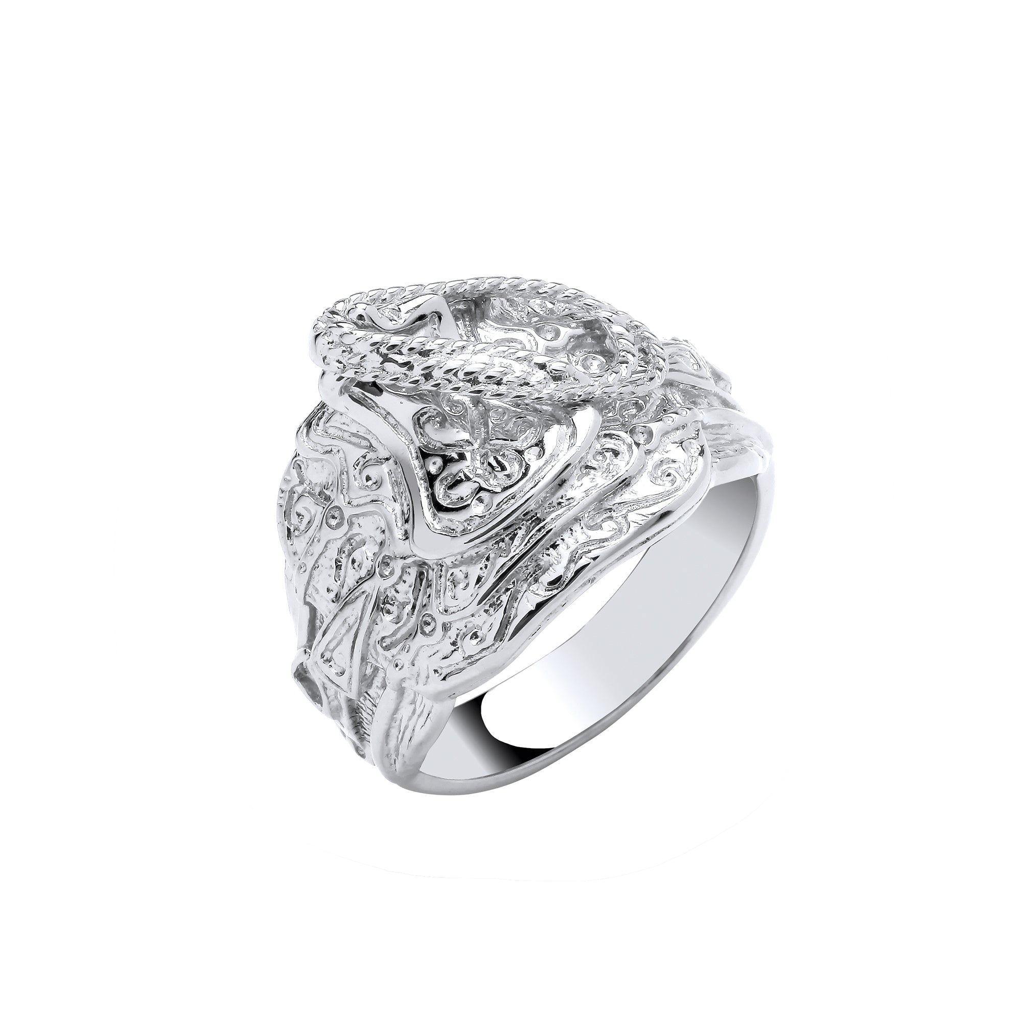 925 Sterling Silver Gents Saddle Ring