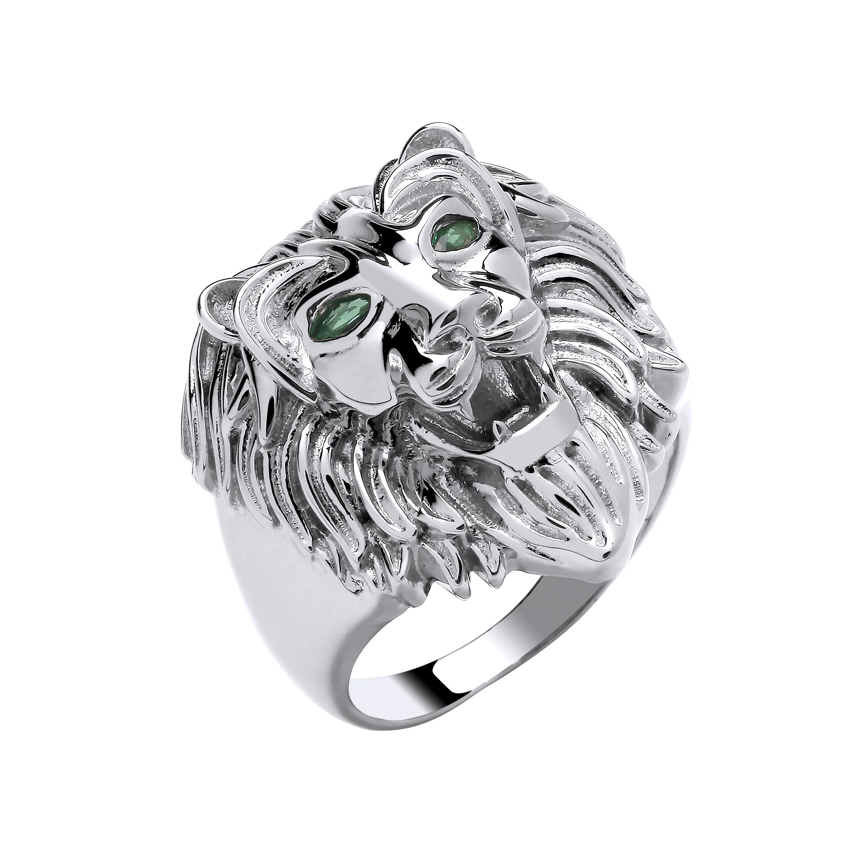925 Sterling Silver Lion Head Gents Ring