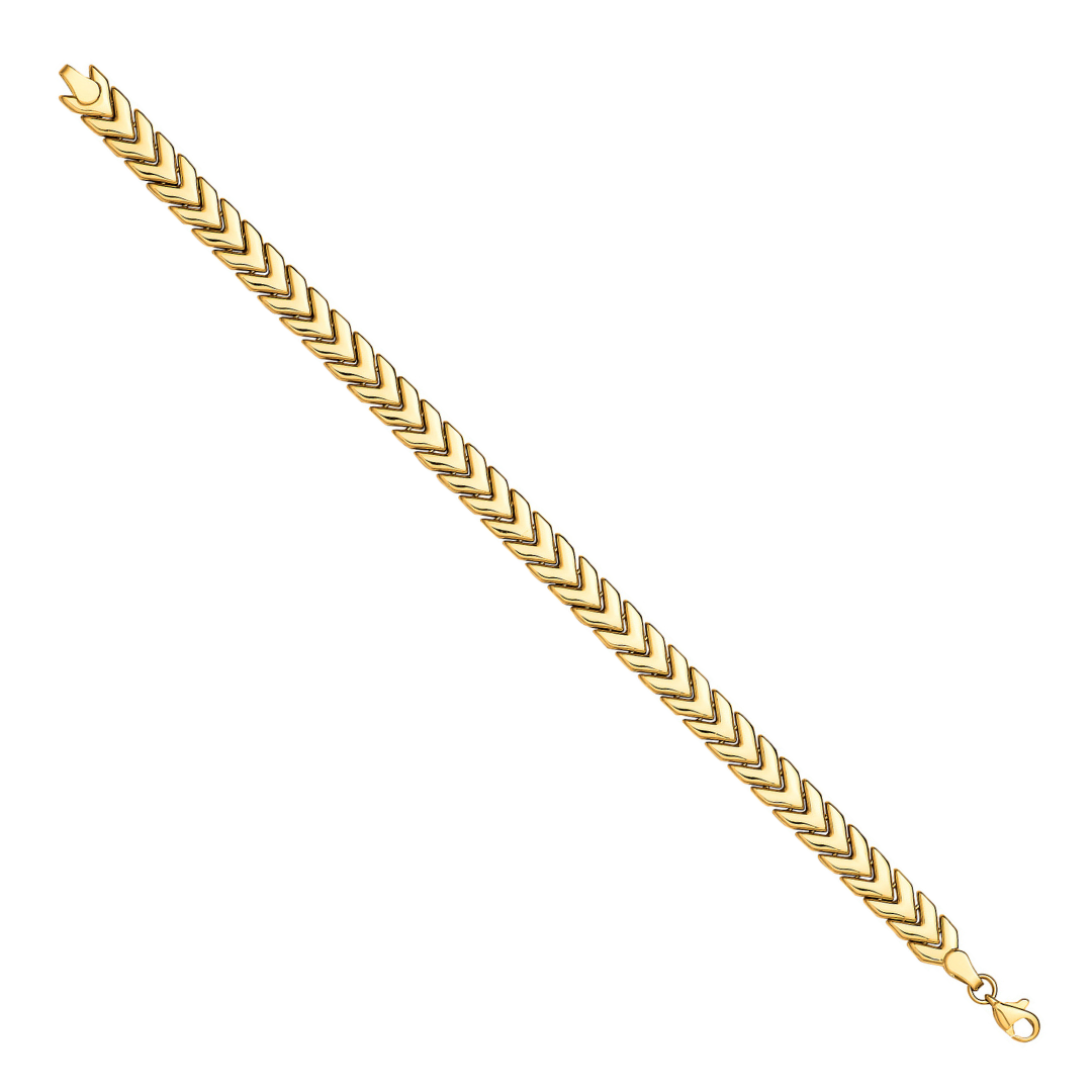 9ct Yellow Gold Herringbone 7mm Bracelet