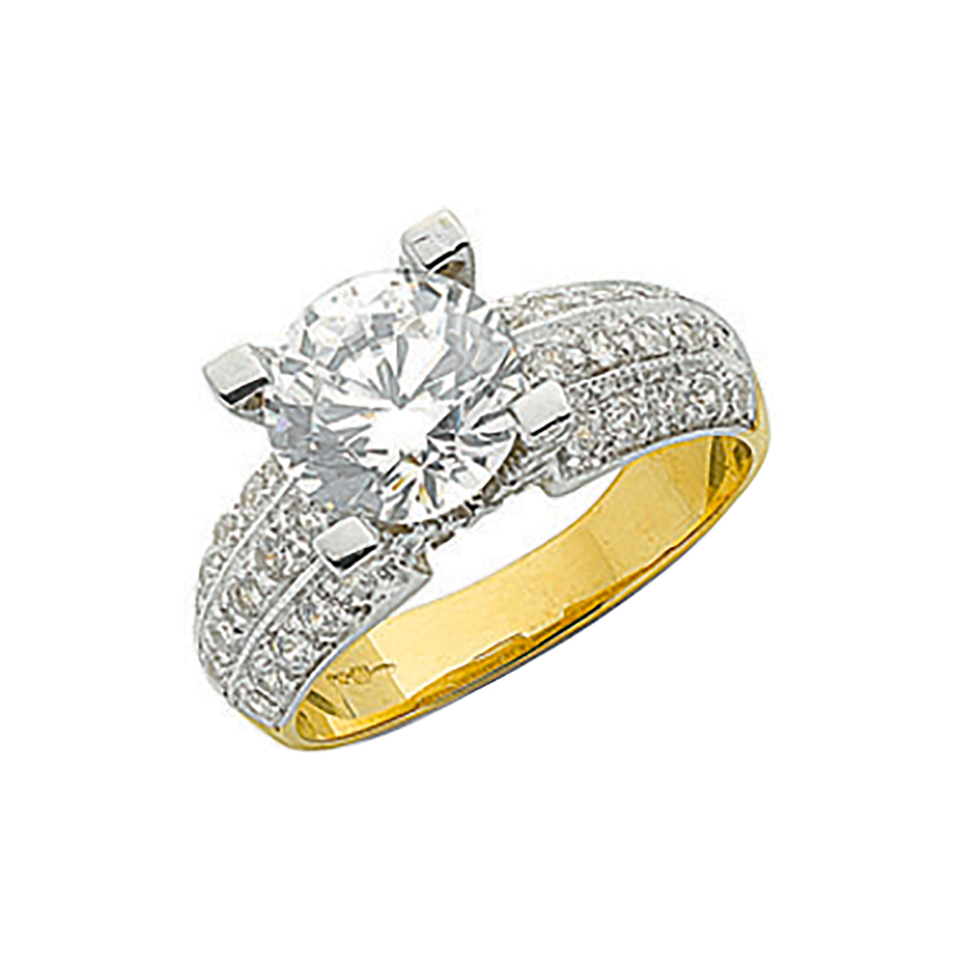 9ct Yellow Gold Fancy Cubic Zirconia Ring