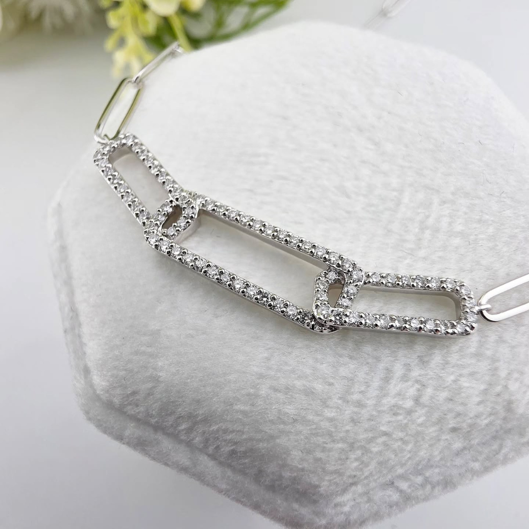 9ct White Gold 0.35ct Diamond Necklace