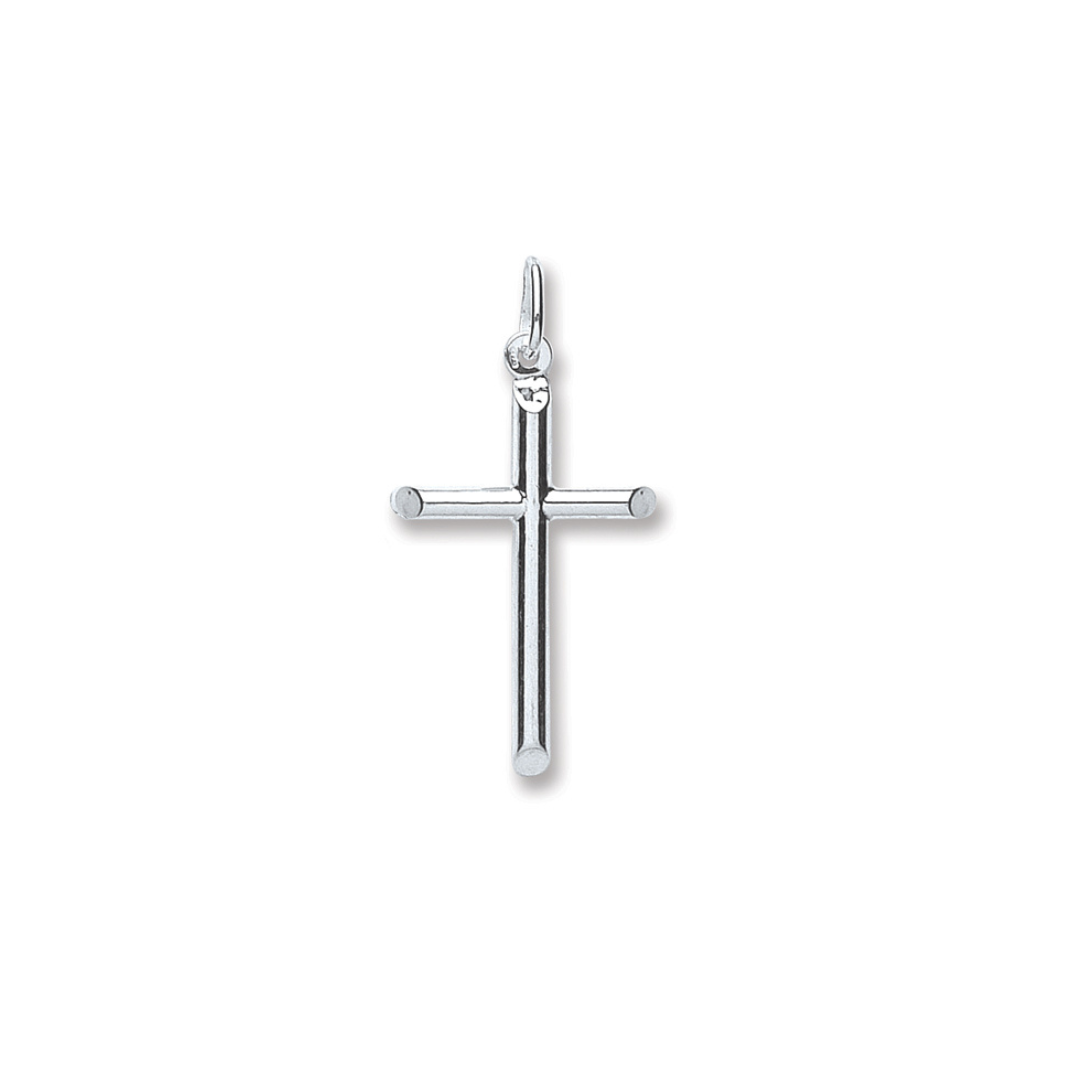 925 Sterling Silver Tubed Cross Pendant with Chain