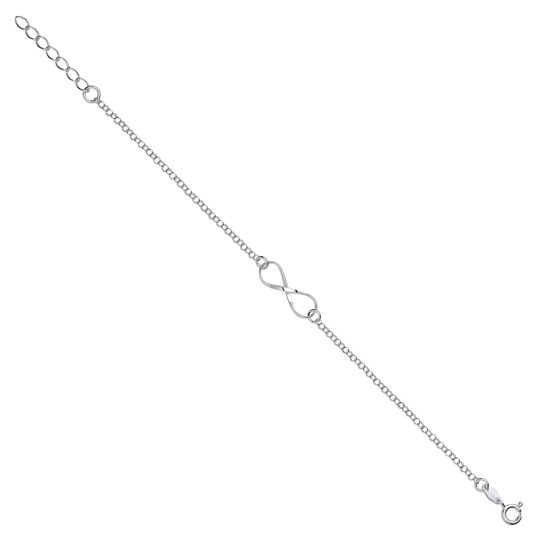 925 Sterling Silver Infinity Pendant Chain/Bracelet