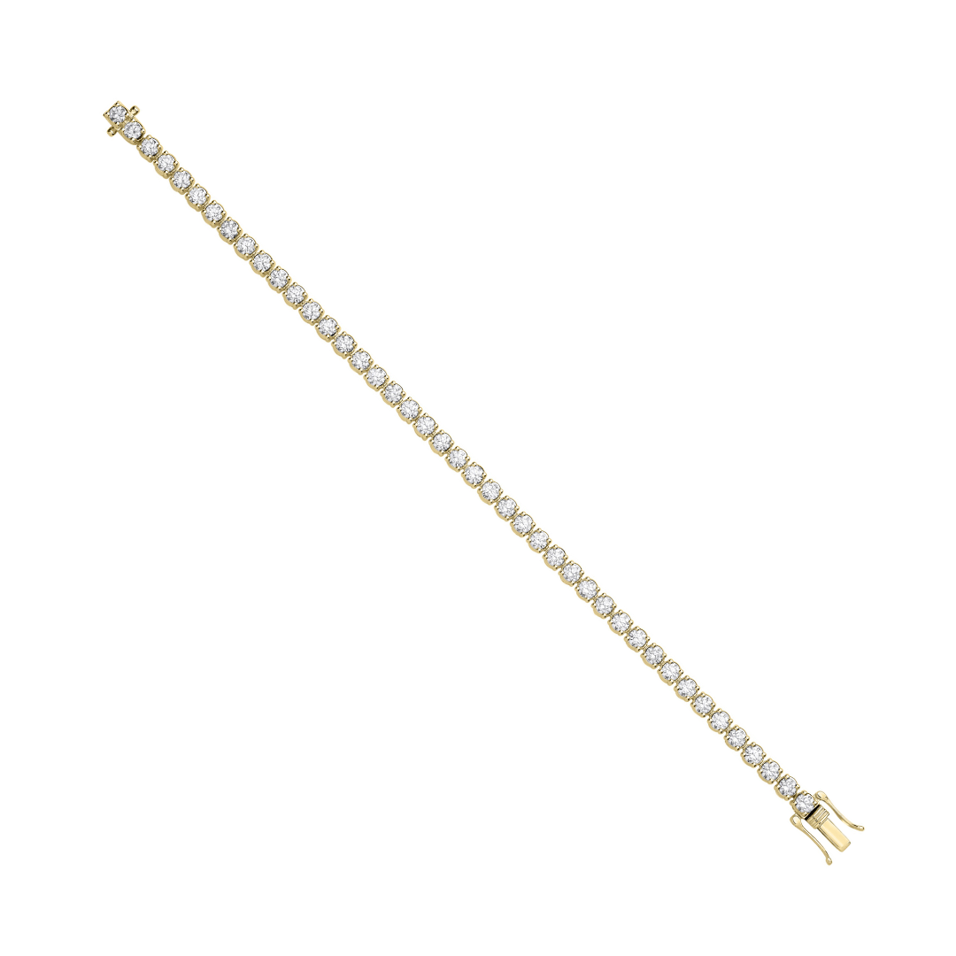 9ct Yellow Gold 5.00ct Lab Grown Diamond Tennis Bracelet WGI Certified